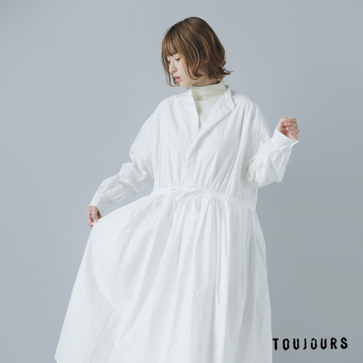 TOUJOURS(gDW[)EHbVh Rbg |v hX gBishop Sleeve String Dressh tm41od03