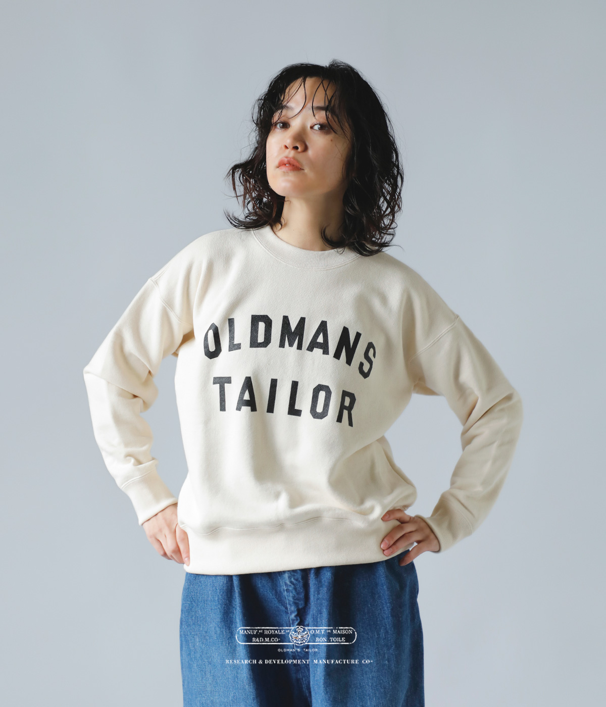 R & D.M.Co- オールドマンズテーラー コットン ラバープリント クルーネック スウェット プルオーバー “OMT RUBBER PRINT  CREW SWEAT” omt-ss1098 | iroma..aranciato