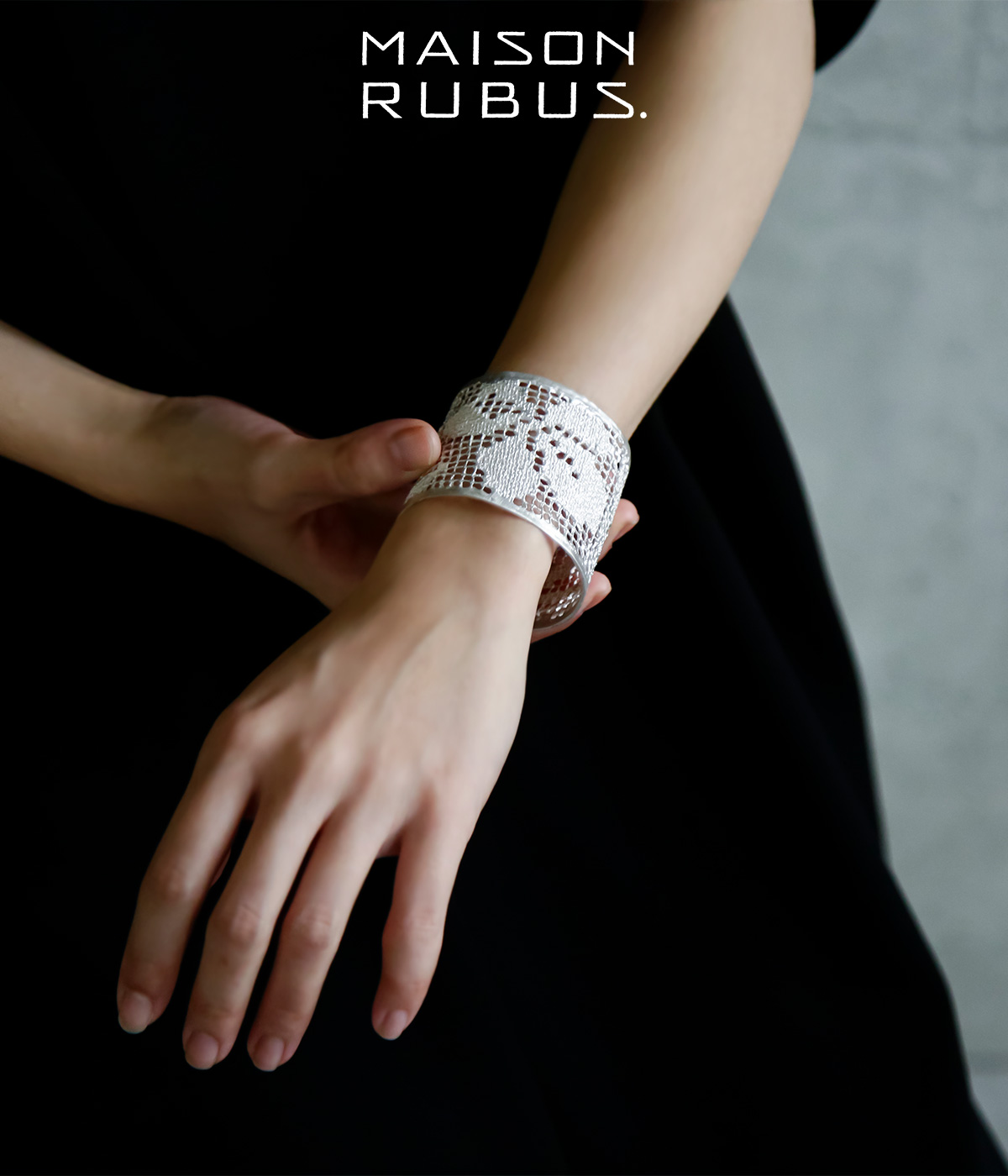 MAISON RUBUS. メゾンルーバス リコレクション シルバー レース バングル LL “recollection lace bangle  LL” re-003