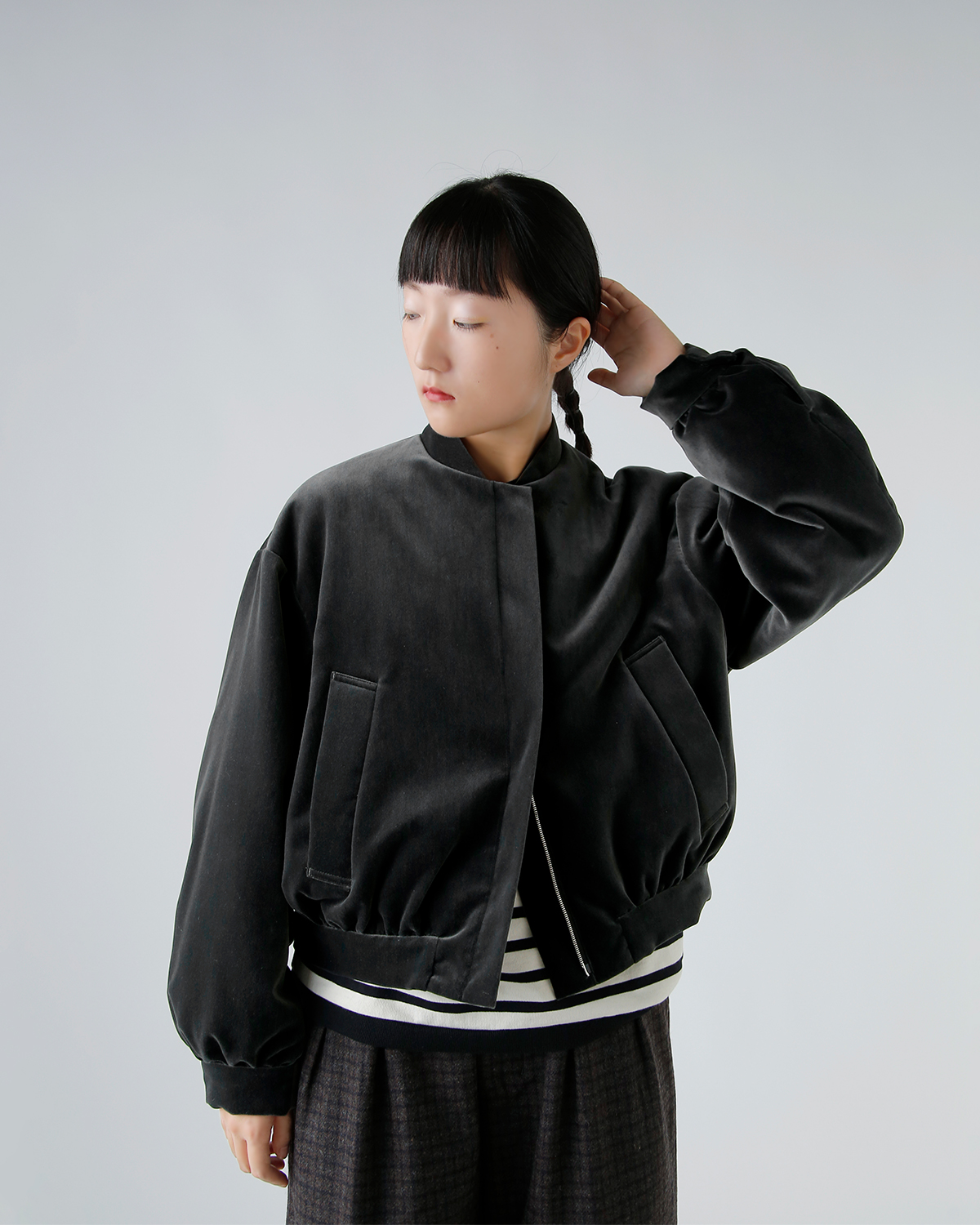 TENNE HANDCRAFTED MODERN(enhNtebh_)xxbg pfbhu] gvelvet padded blousonh 0014