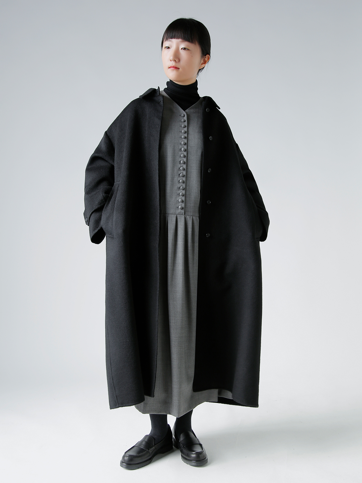 TENNE HANDCRAFTED MODERN(enhNtebh_)rbOTCY XeJ[R[g gbig size soutien collar coath 0026