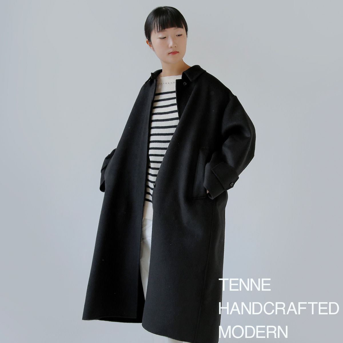 TENNE HANDCRAFTED MODERN(enhNtebh_)rbOTCY XeJ[R[g gbig size soutien collar coath 0026