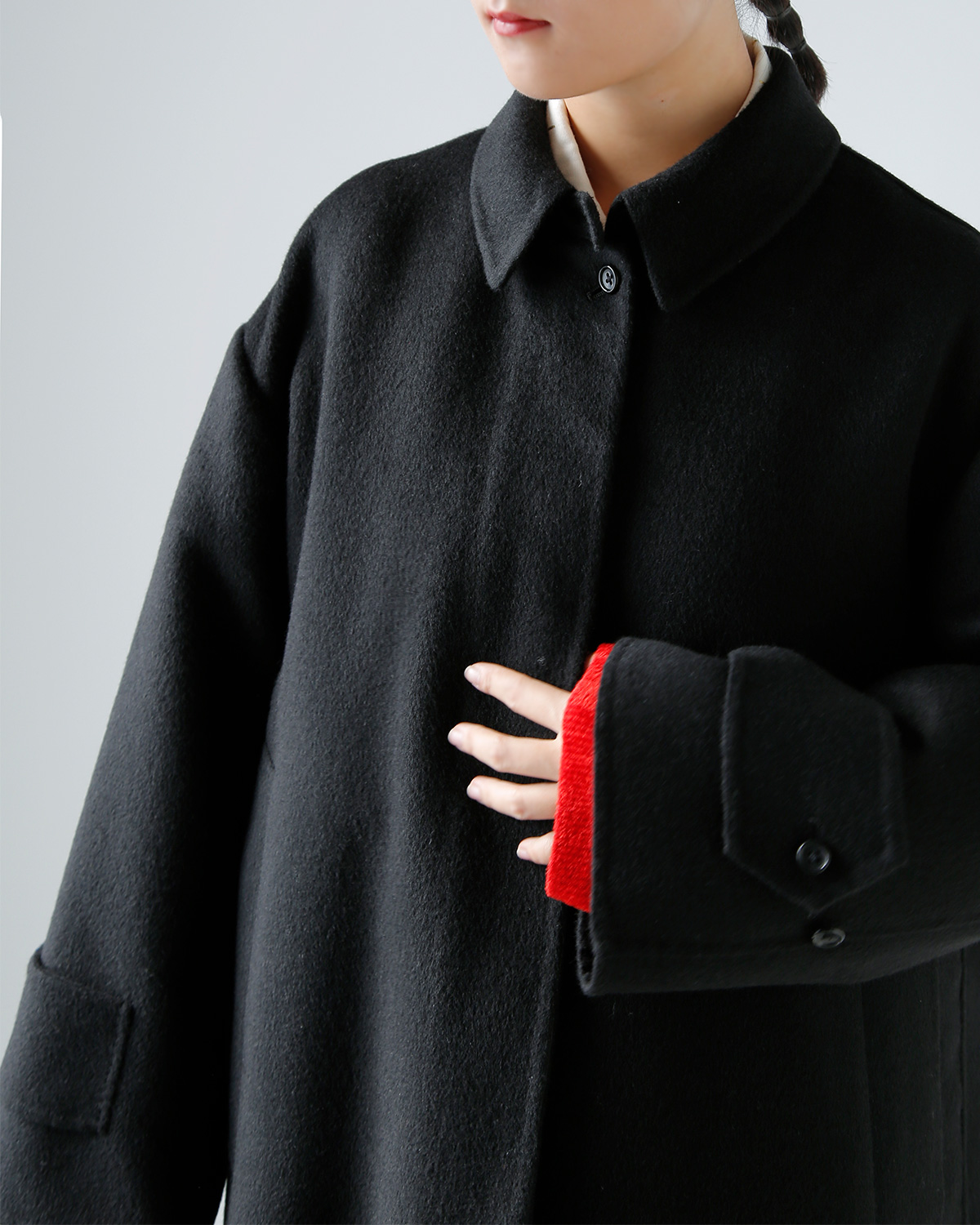 TENNE HANDCRAFTED MODERN(enhNtebh_)rbOTCY XeJ[R[g gbig size soutien collar coath 0026