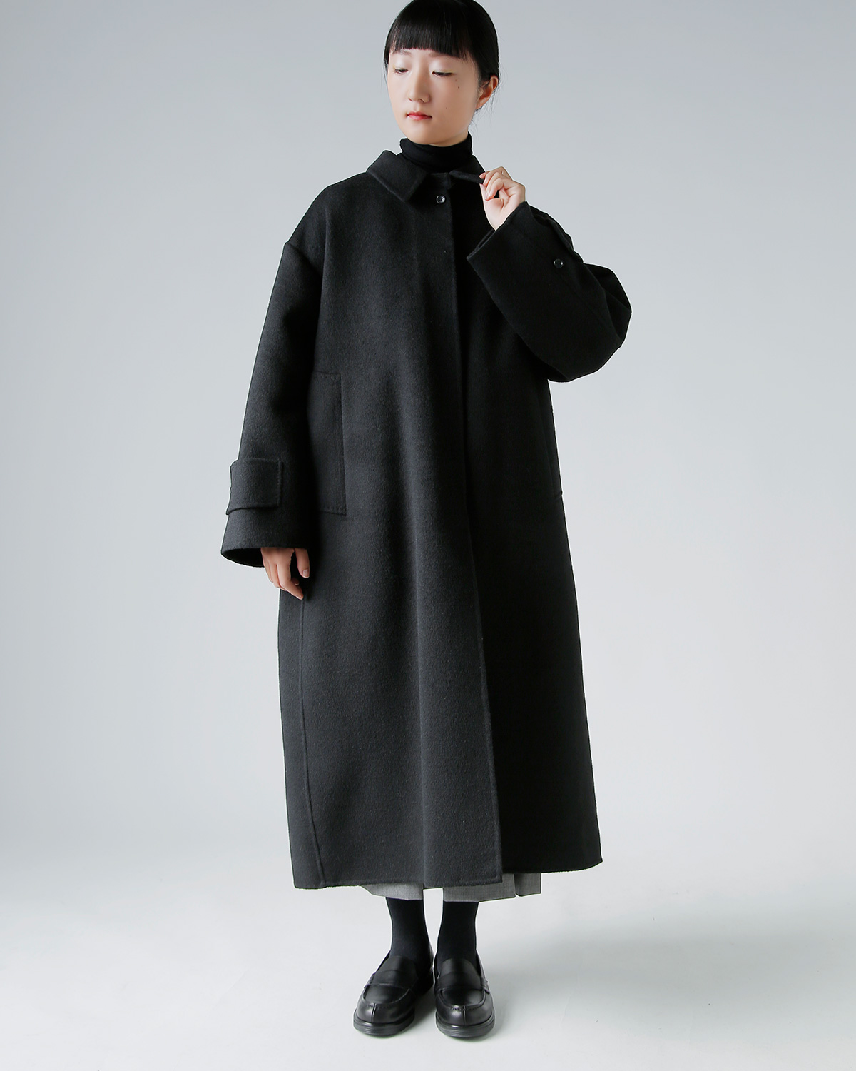 TENNE HANDCRAFTED MODERN(enhNtebh_)rbOTCY XeJ[R[g gbig size soutien collar coath 0026