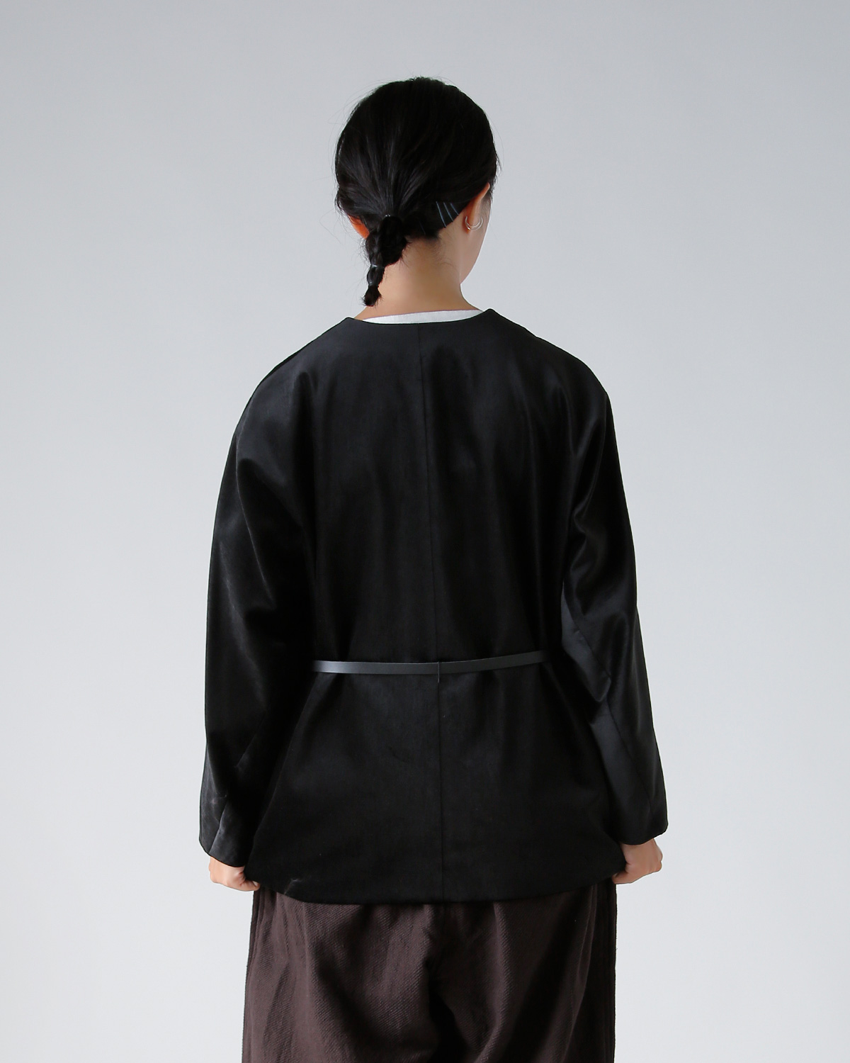 TENNE HANDCRAFTED MODERN(enhNtebh_)U[xgt vX xxbg m[J[ WPbg gvelvet no collar jacketh 0031