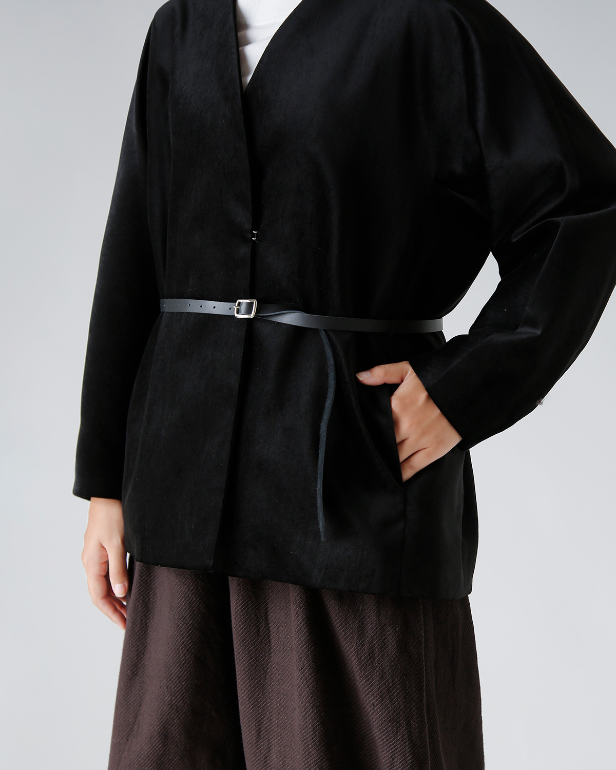 TENNE HANDCRAFTED MODERN(enhNtebh_)U[xgt vX xxbg m[J[ WPbg gvelvet no collar jacketh 0031