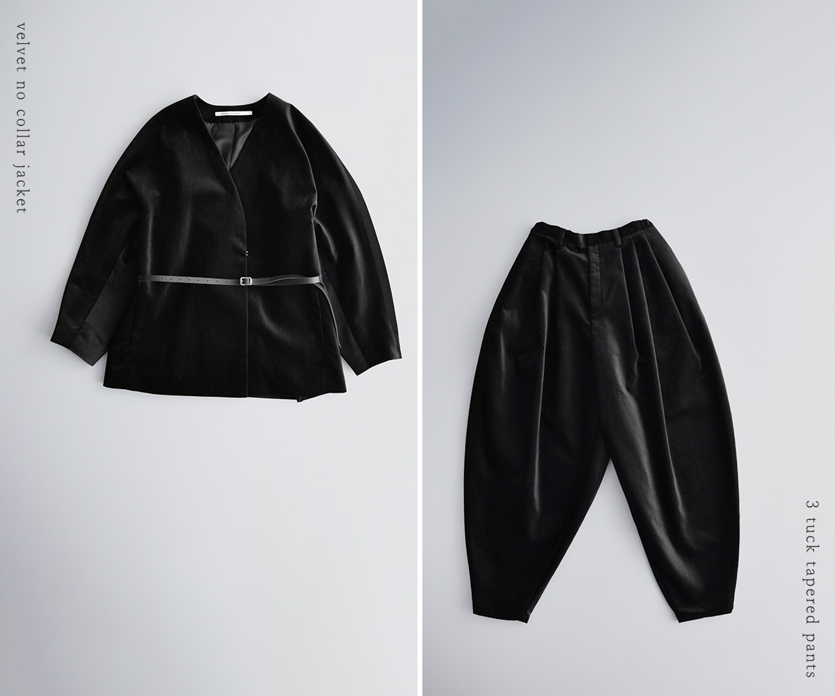 TENNE HANDCRAFTED MODERN(enhNtebh_)U[xgt vX xxbg m[J[ WPbg gvelvet no collar jacketh 0031