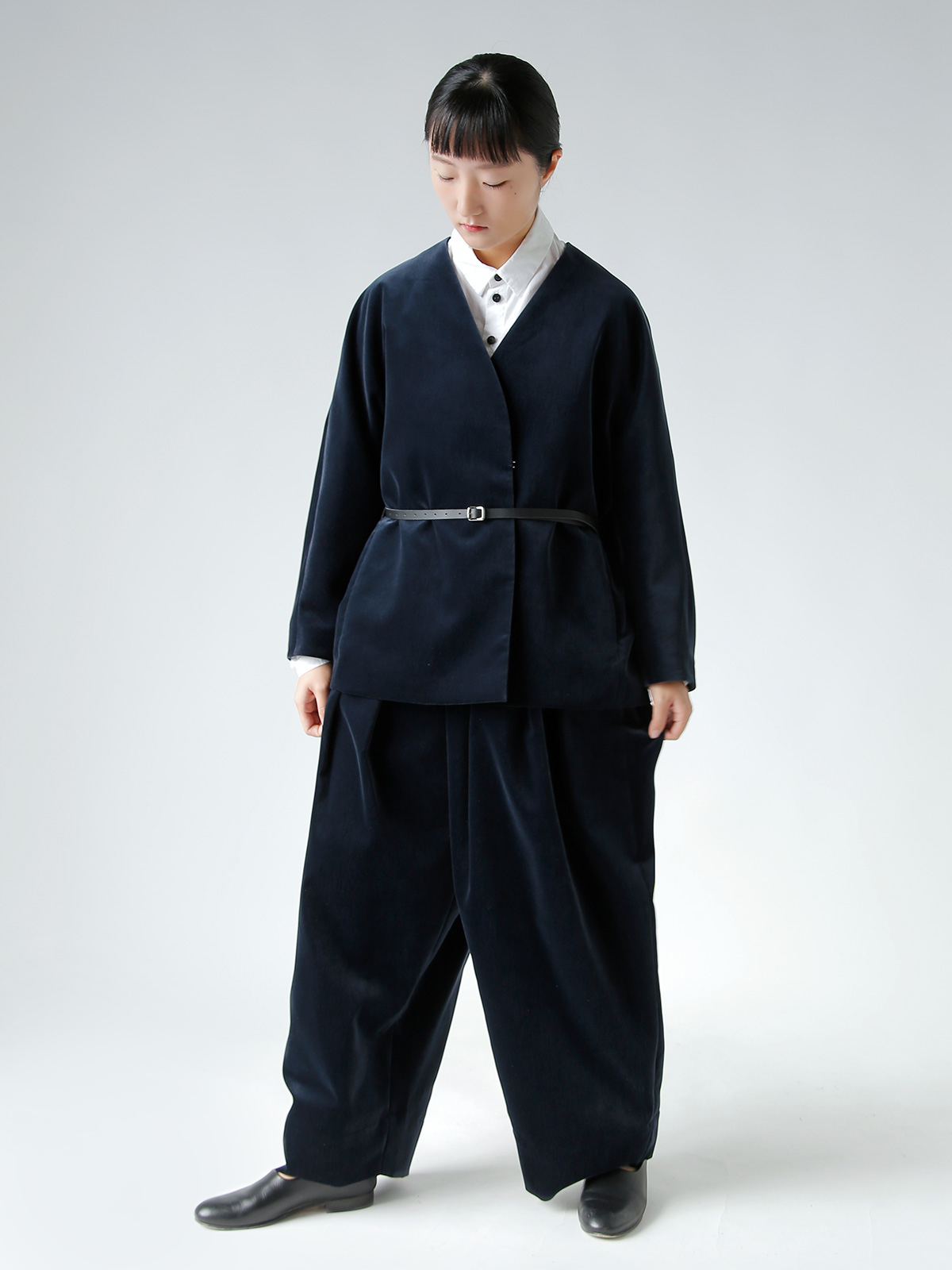 m[J[ WPbg gvelvet no collar jacketh 0031