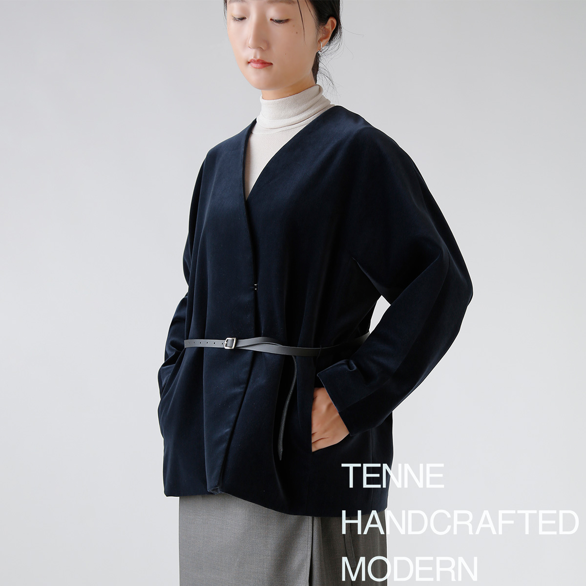 m[J[ WPbg gvelvet no collar jacketh 0031