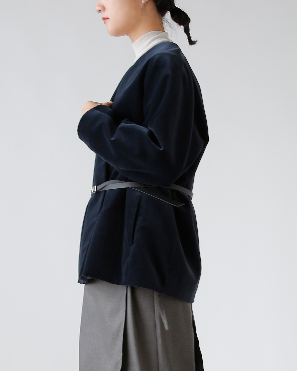 m[J[ WPbg gvelvet no collar jacketh 0031