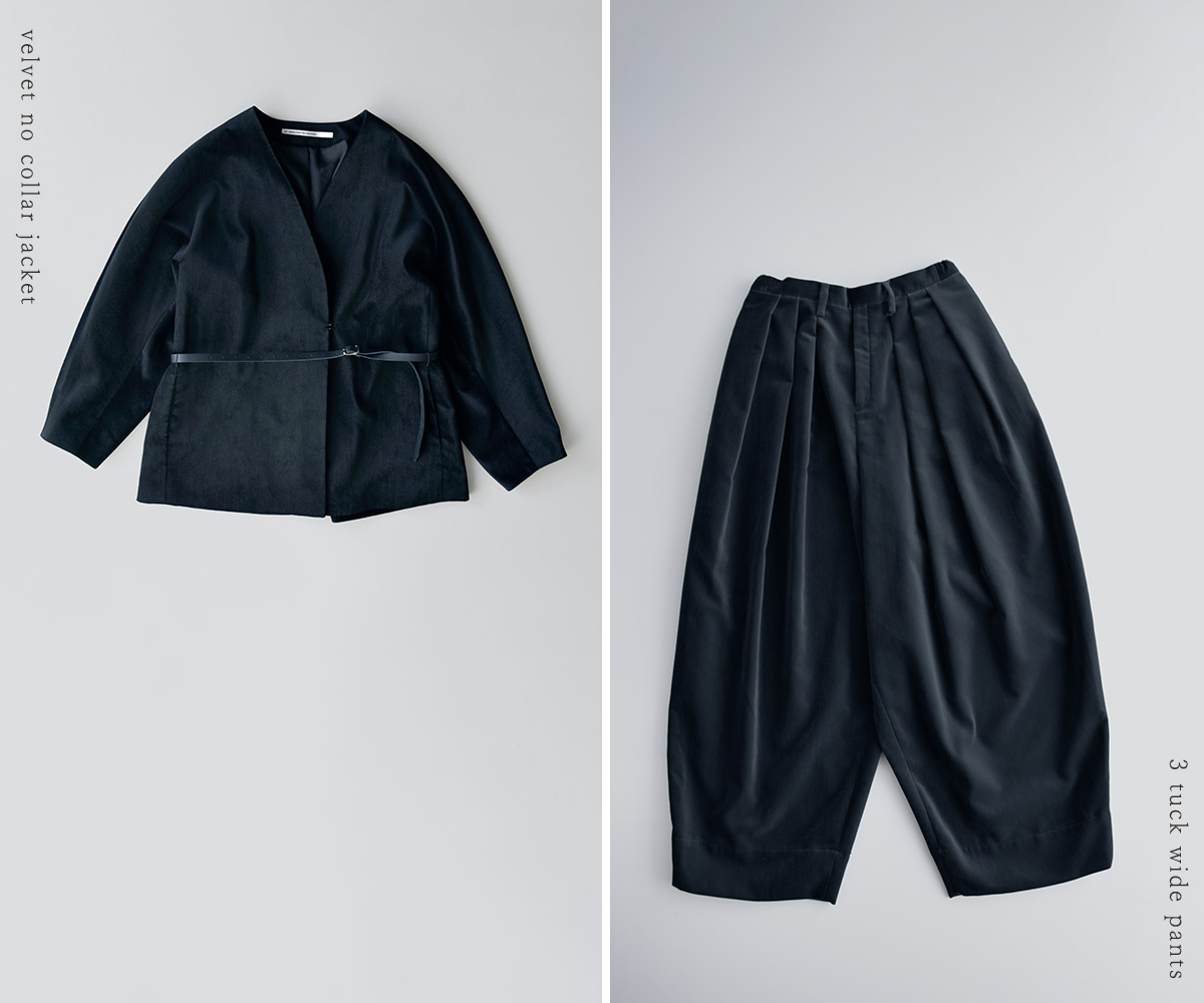 TENNE HANDCRAFTED MODERN(enhNtebh_)U[xgt vX xxbg m[J[ WPbg gvelvet no collar jacketh 0031