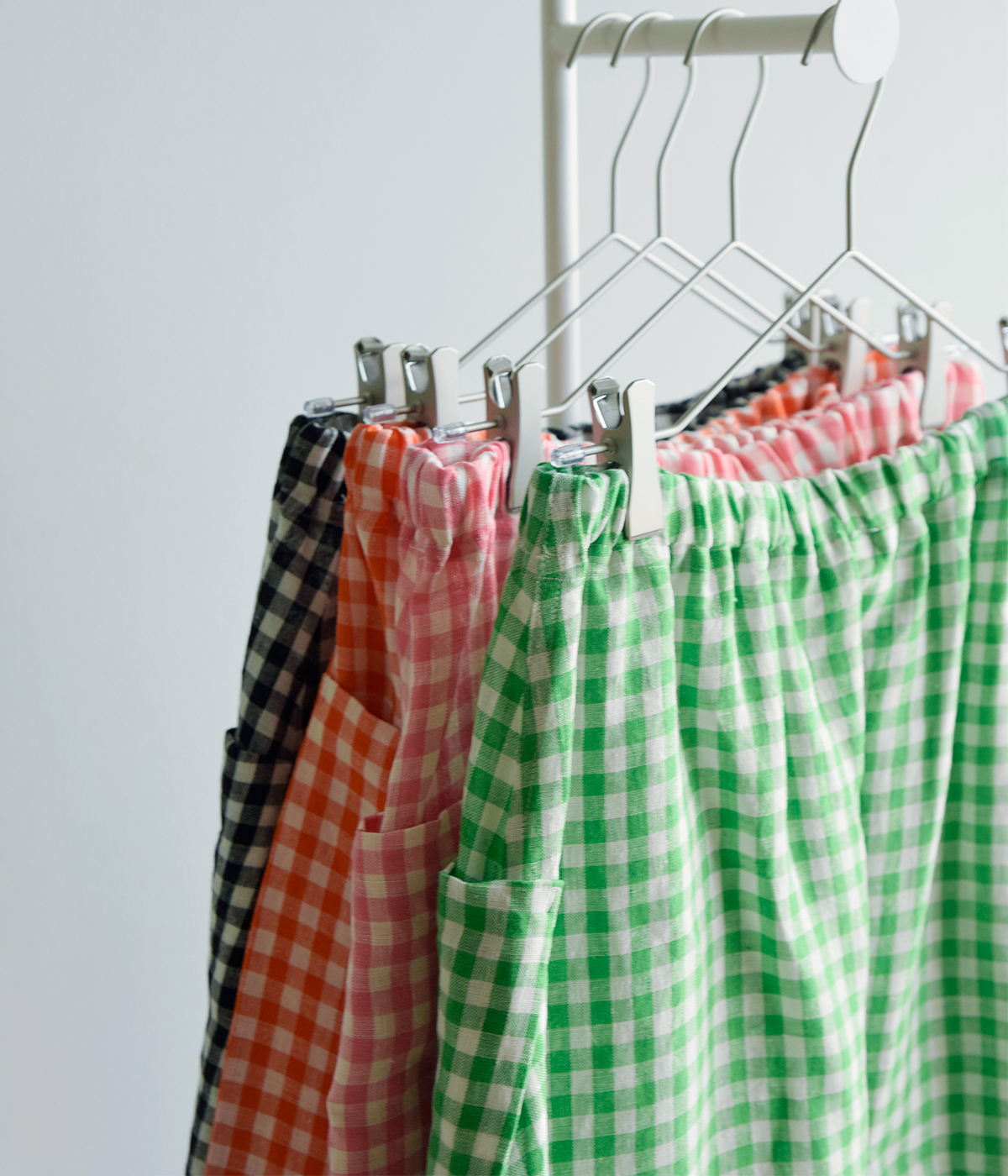 R & D.M.Co-(I[h}Ye[[)l MK`FbN |Pbg XJ[g gLINEN GINGHAM CHECK POCKET SKIRTh 7503