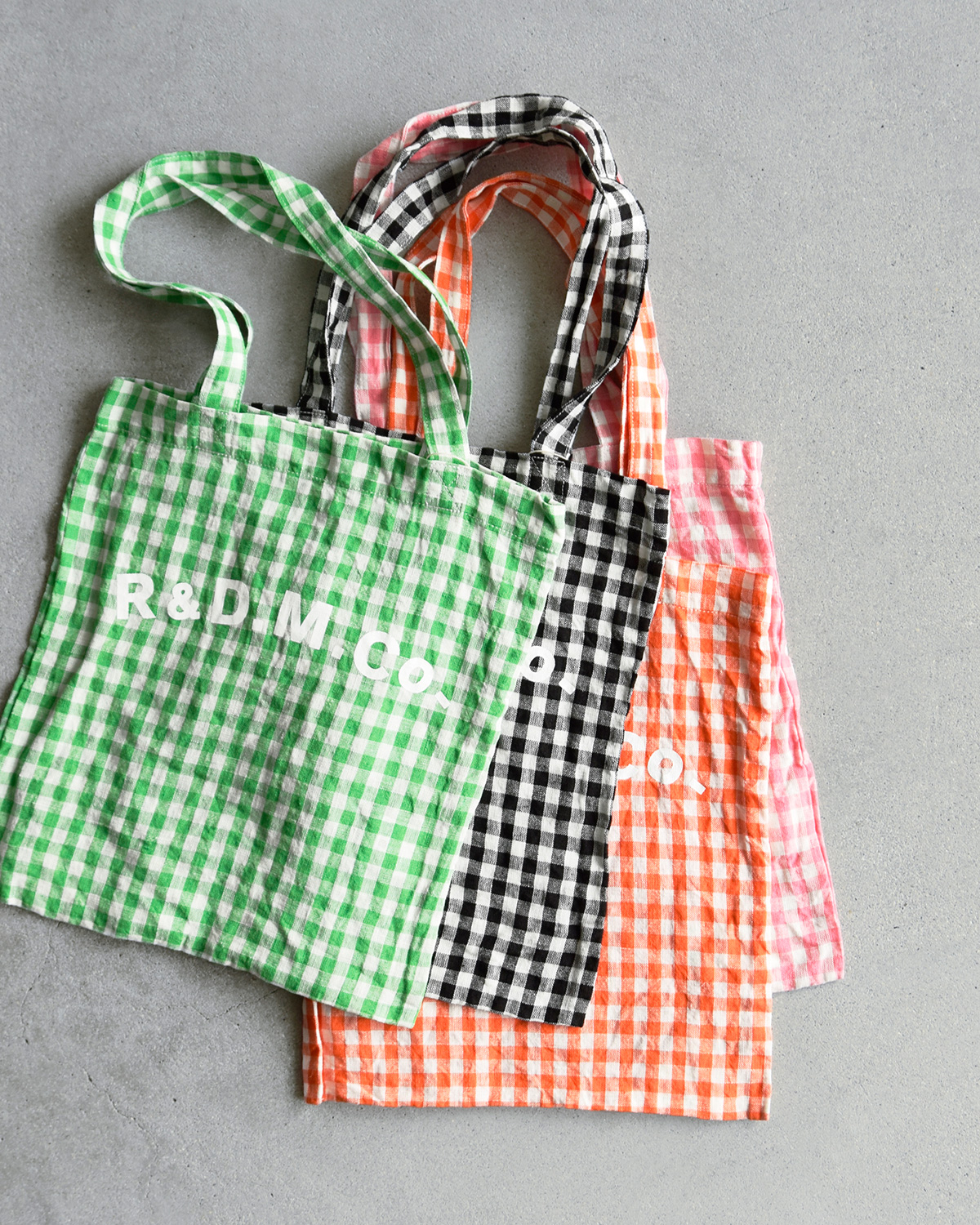 R & D.M.Co-(I[h}Ye[[)l MK`FbN g[g obO gLINEN GINGHAM CHECK TOTE BAGh 7507