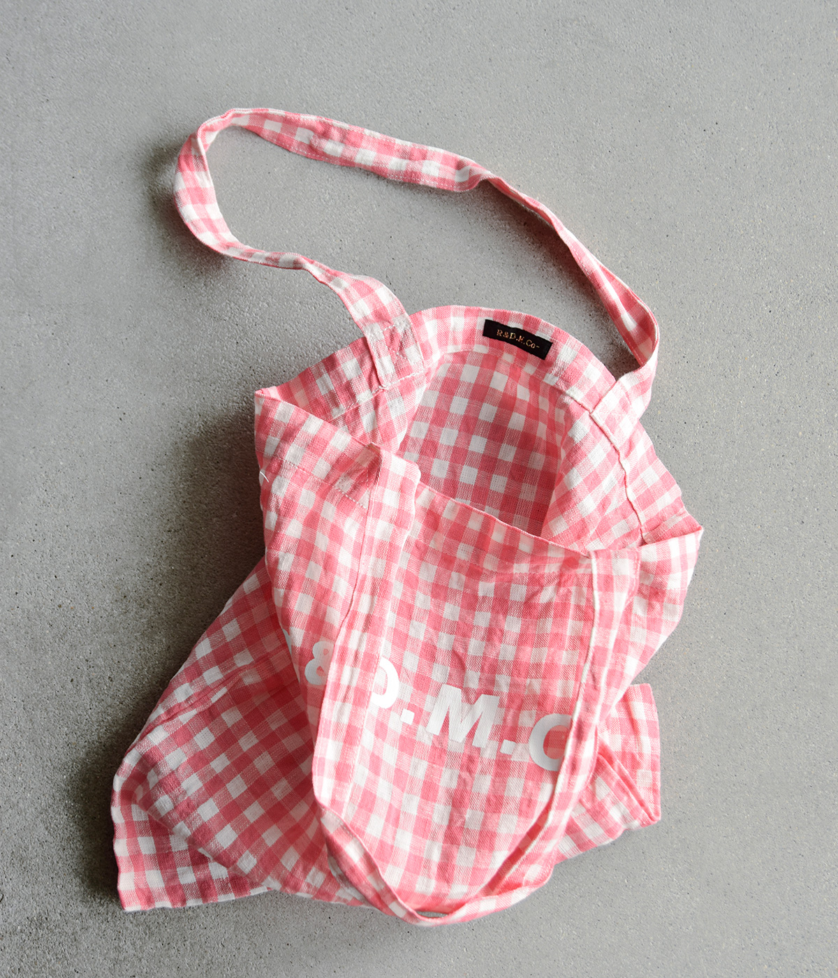 R & D.M.Co-(I[h}Ye[[)l MK`FbN g[g obO gLINEN GINGHAM CHECK TOTE BAGh 7507