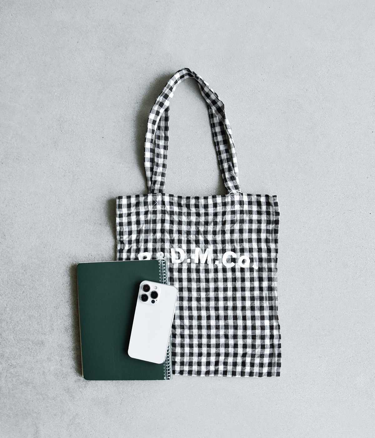 R & D.M.Co-(I[h}Ye[[)l MK`FbN g[g obO gLINEN GINGHAM CHECK TOTE BAGh 7507
