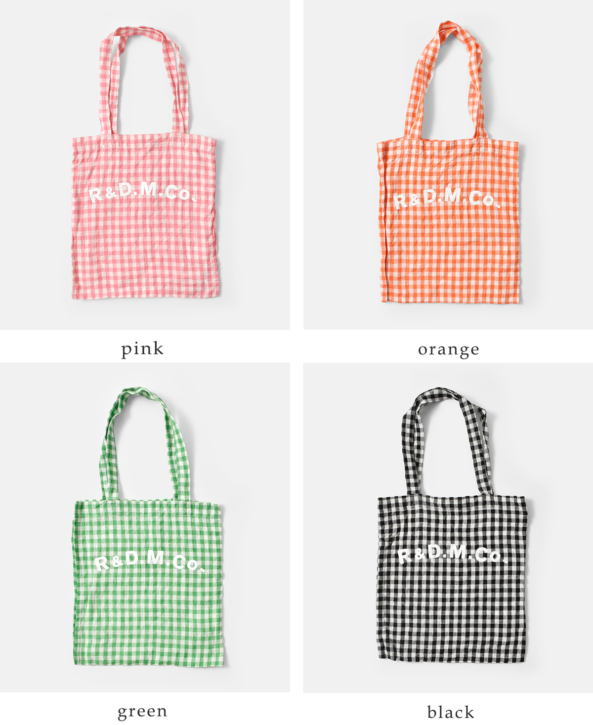 R & D.M.Co-(I[h}Ye[[)l MK`FbN g[g obO gLINEN GINGHAM CHECK TOTE BAGh 7507