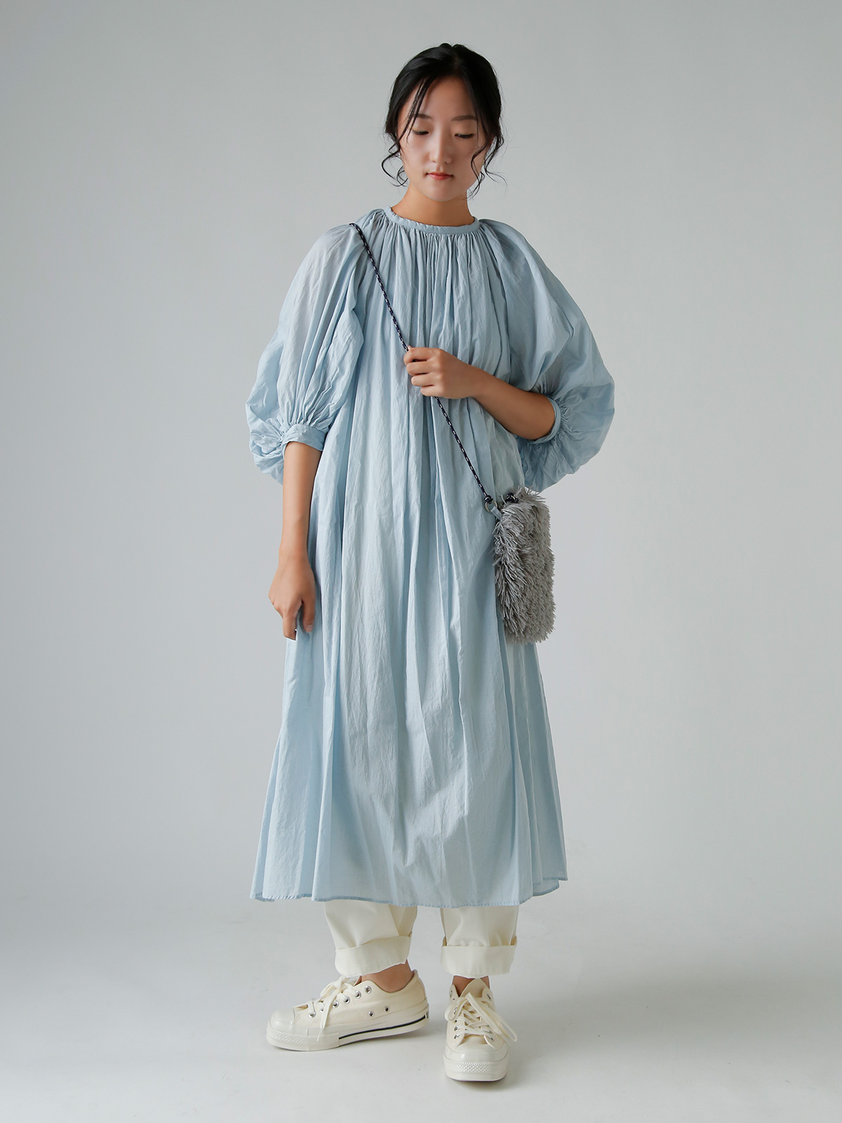 R & D.M.Co-(I[h}Ye[[)K[g_C [ XbN hX gGARMENT DYE LAWN SMOCK DRESSh 7518