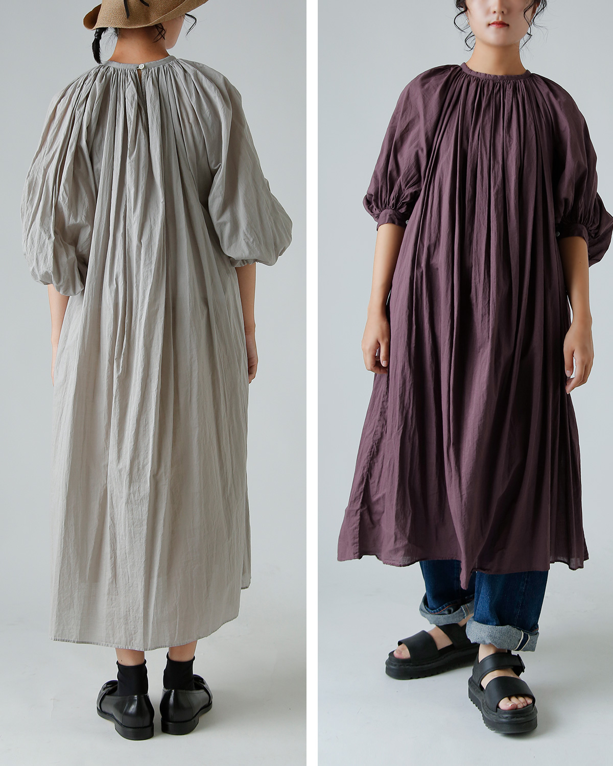 R & D.M.Co-(I[h}Ye[[)K[g_C [ XbN hX gGARMENT DYE LAWN SMOCK DRESSh 7518