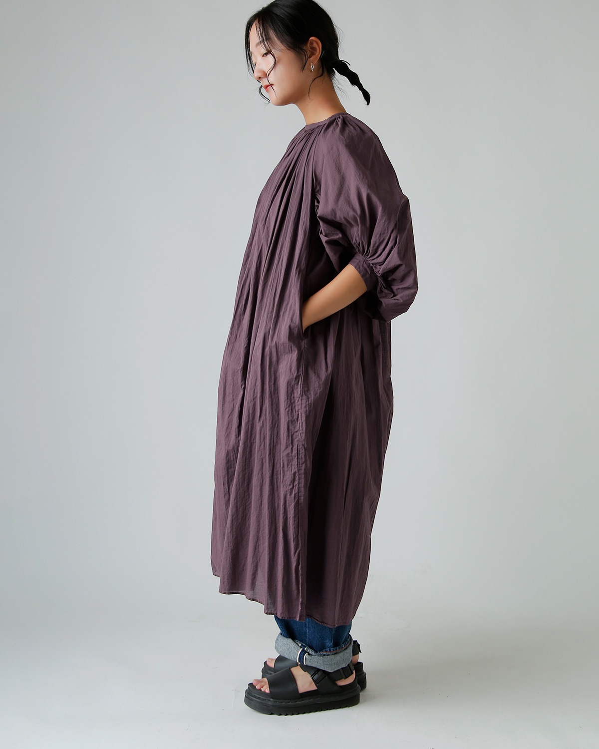 R & D.M.Co-(I[h}Ye[[)K[g_C [ XbN hX gGARMENT DYE LAWN SMOCK DRESSh 7518