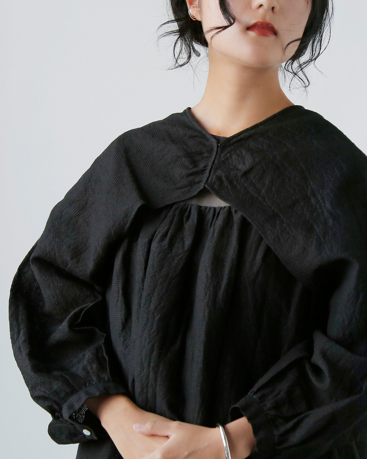 R & D.M.Co-(I[h}Ye[[)VF[fBO `FbN { X[u gSHADING CHECK BOLERO SLEEVEh 7533