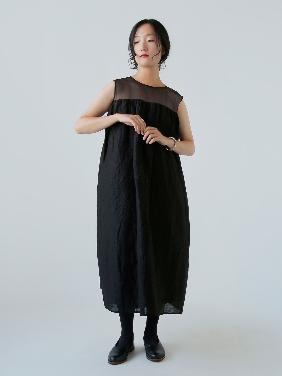 R & D.M.Co-(I[h}Ye[[)VF[fBO `FbN m[X[u hX gSHADING CHECK NO SLEEVE DRESSh 7534
