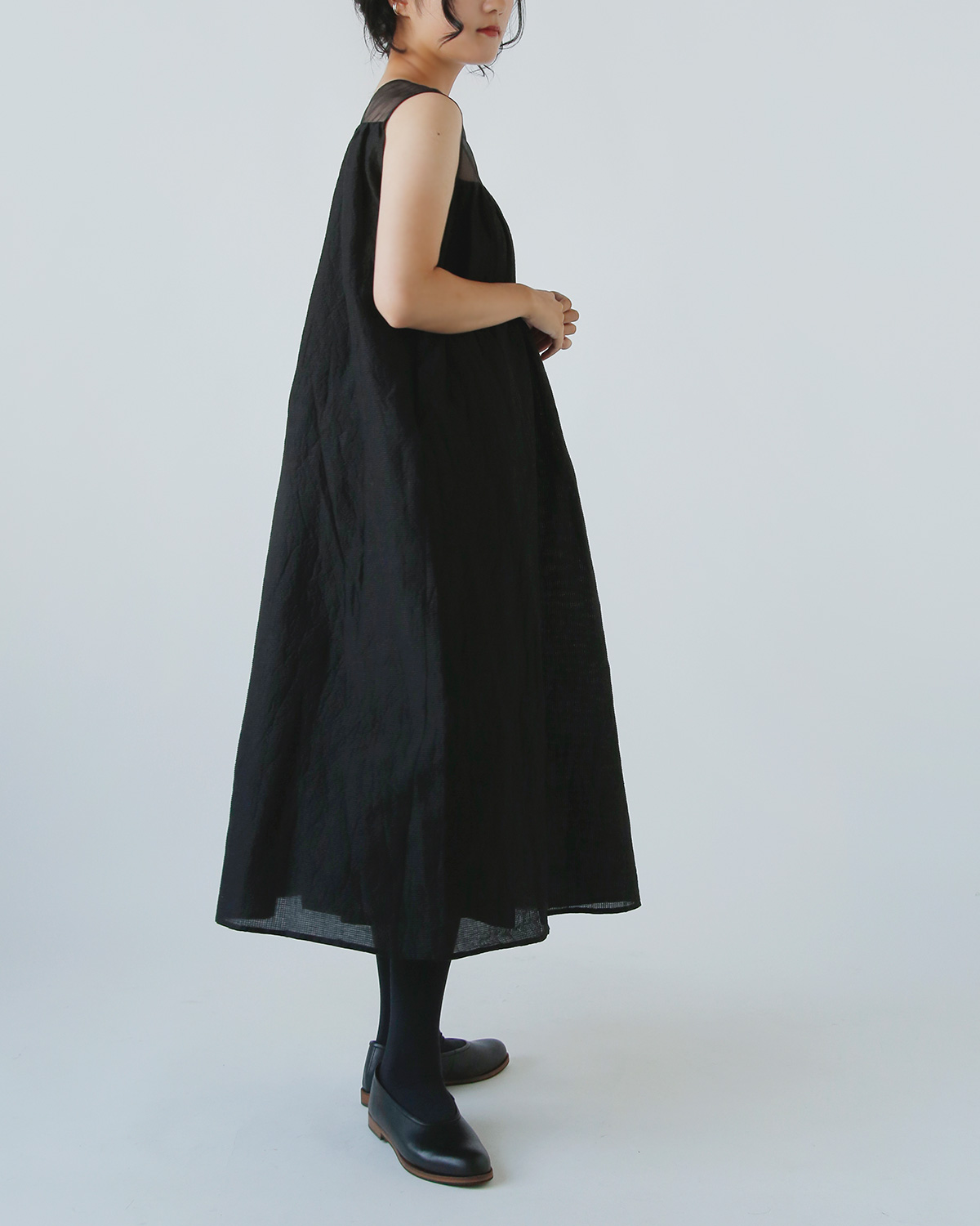 R & D.M.Co-(I[h}Ye[[)VF[fBO `FbN m[X[u hX gSHADING CHECK NO SLEEVE DRESSh 7534