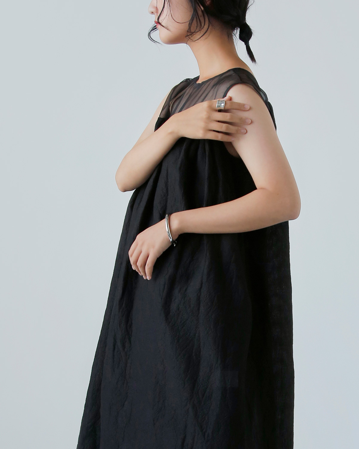 R & D.M.Co-(I[h}Ye[[)VF[fBO `FbN m[X[u hX gSHADING CHECK NO SLEEVE DRESSh 7534