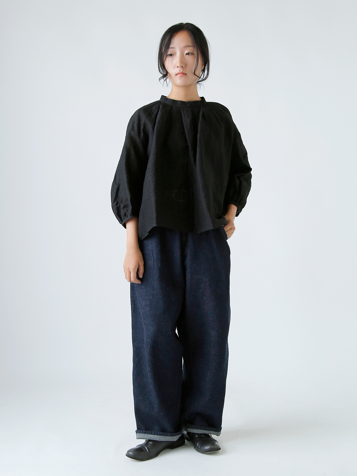 R & D.M.Co-(I[h}Ye[[)VF[fBO `FbN XbN uEX gSHADING CHECK SMOCK BLOUSEh 7537