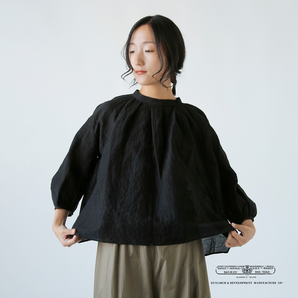 R & D.M.Co-(I[h}Ye[[)VF[fBO `FbN XbN uEX gSHADING CHECK SMOCK BLOUSEh 7537