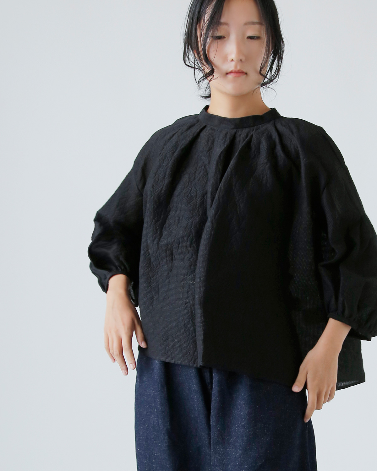 R & D.M.Co-(I[h}Ye[[)VF[fBO `FbN XbN uEX gSHADING CHECK SMOCK BLOUSEh 7537