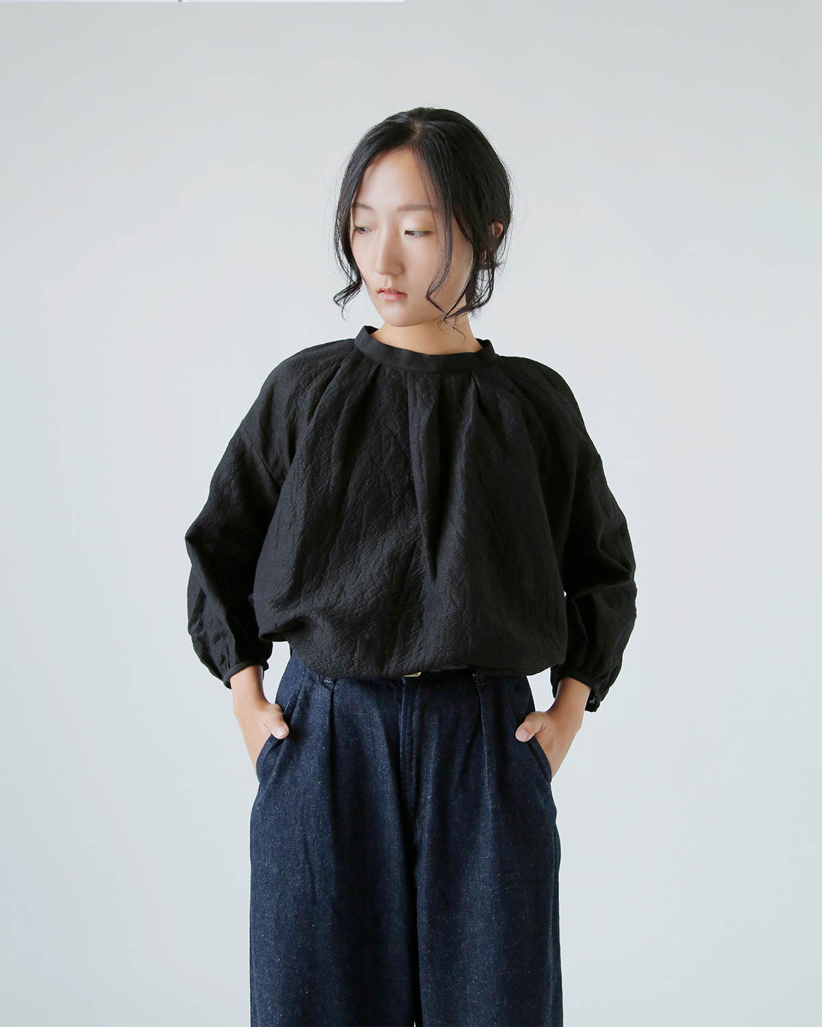 R & D.M.Co-(I[h}Ye[[)VF[fBO `FbN XbN uEX gSHADING CHECK SMOCK BLOUSEh 7537