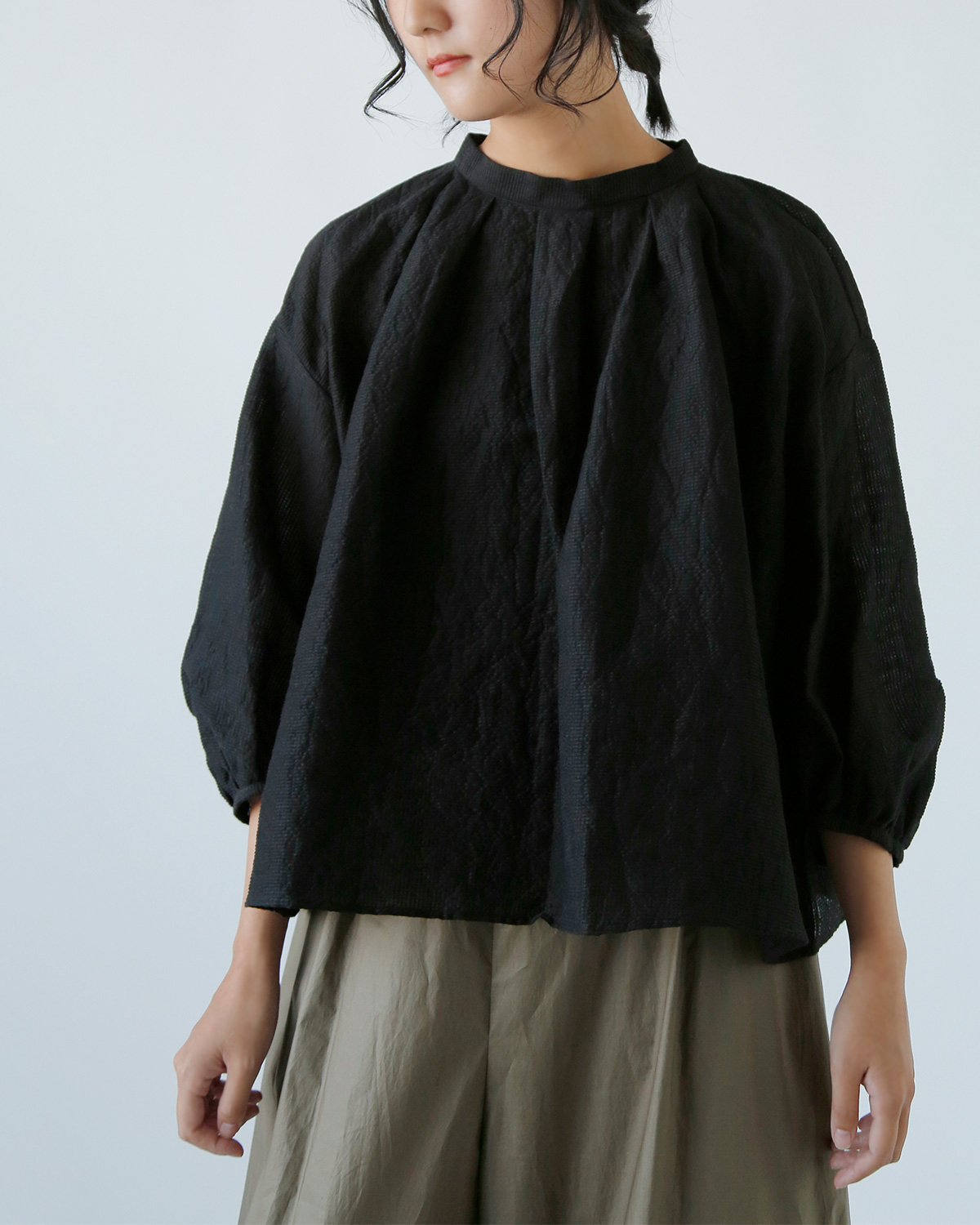 R & D.M.Co-(I[h}Ye[[)VF[fBO `FbN XbN uEX gSHADING CHECK SMOCK BLOUSEh 7537