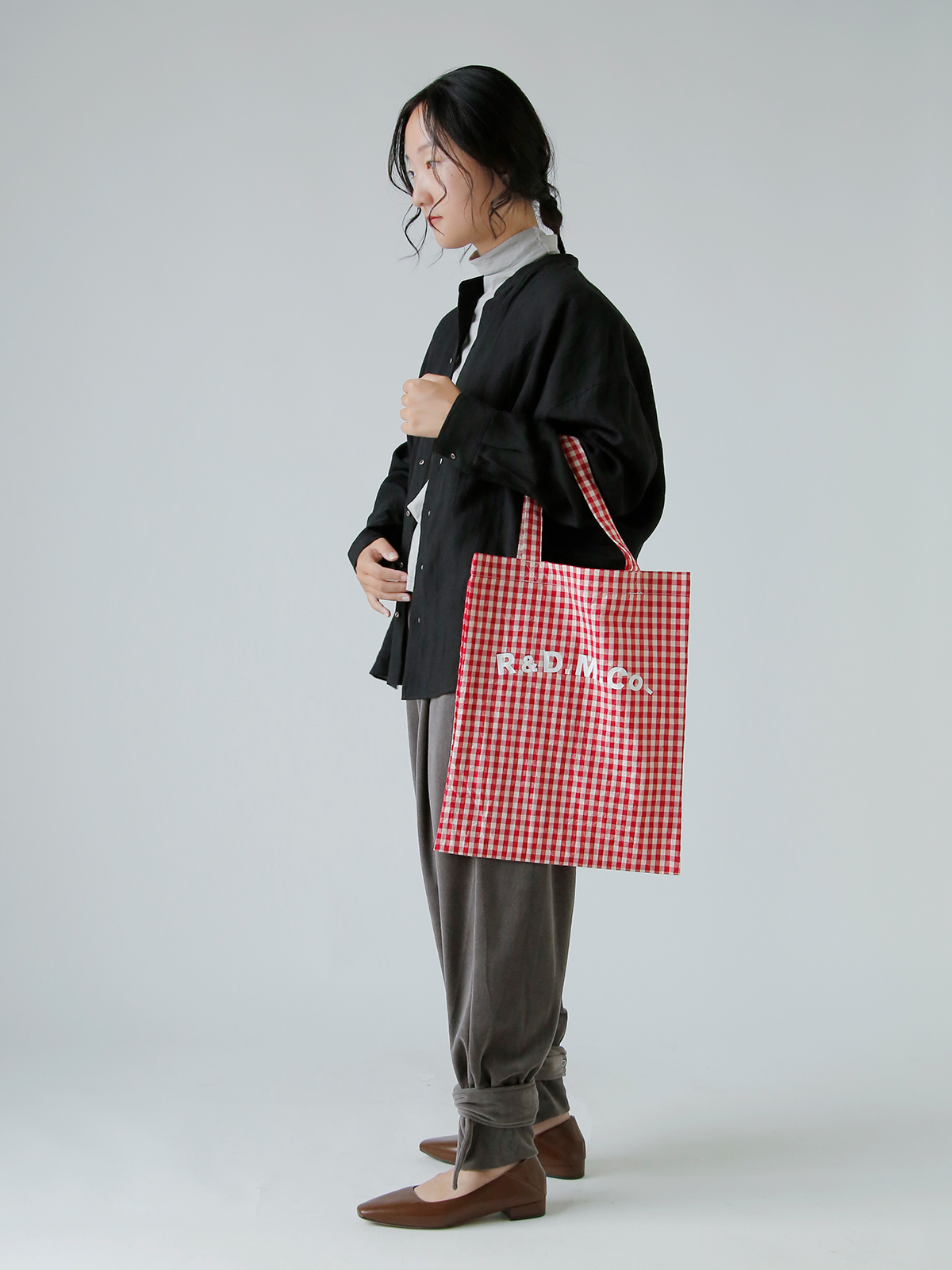 R & D.M.Co-(I[h}Ye[[)MK`FbN g[g obO gGINGHAM CHECK TOTE BAGh 7618