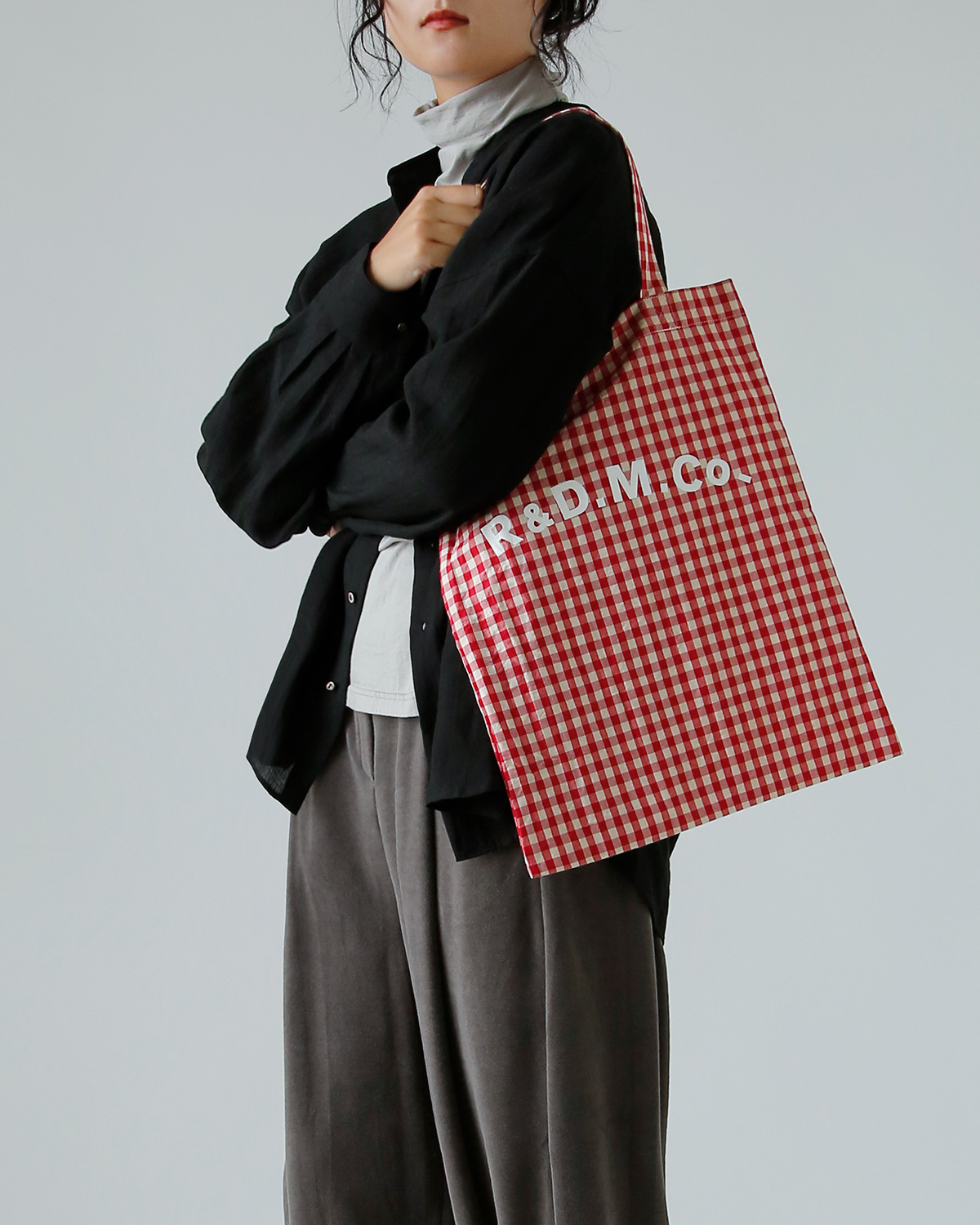 R & D.M.Co-(I[h}Ye[[)MK`FbN g[g obO gGINGHAM CHECK TOTE BAGh 7618
