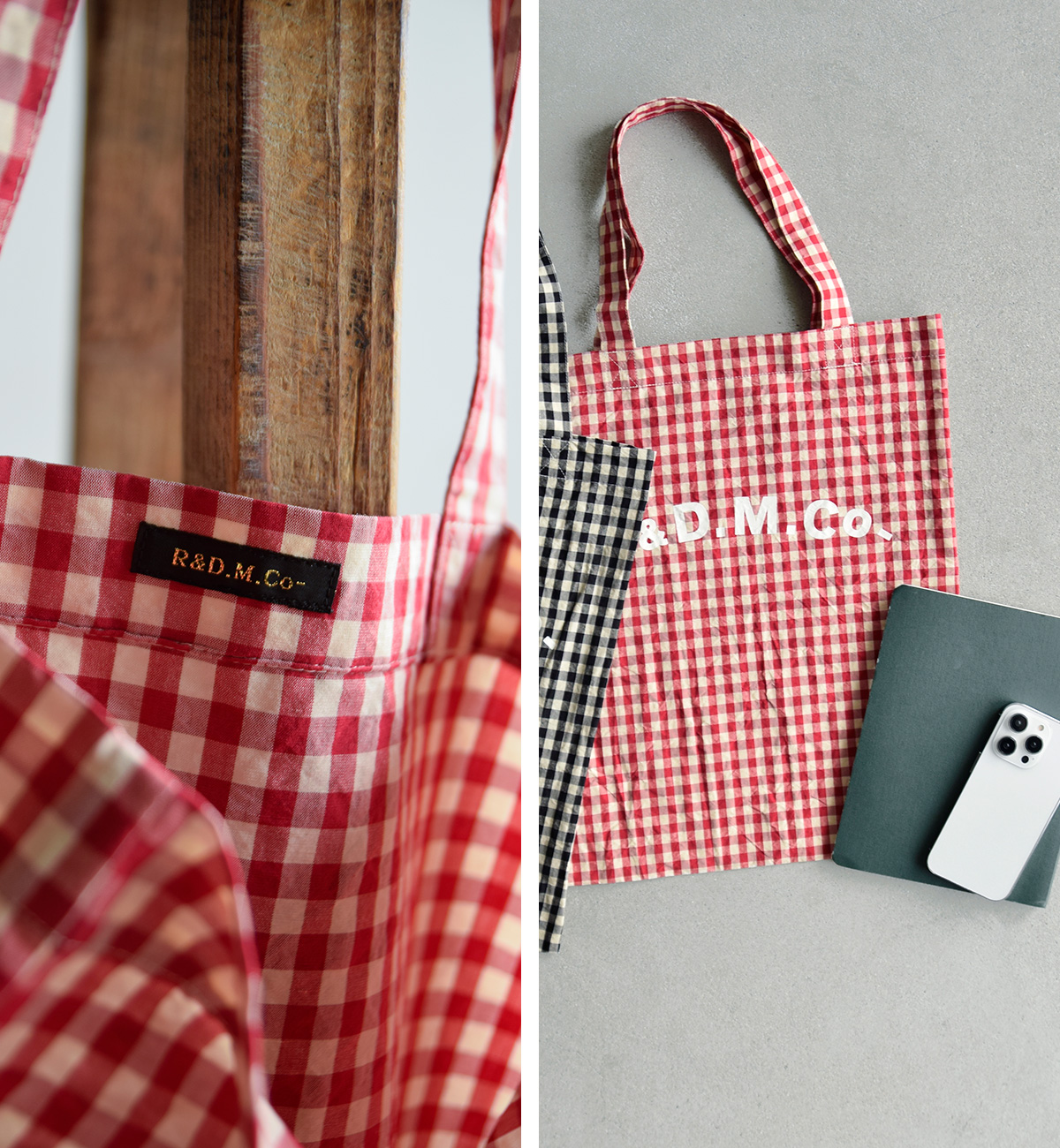 R & D.M.Co-(I[h}Ye[[)MK`FbN g[g obO gGINGHAM CHECK TOTE BAGh 7618