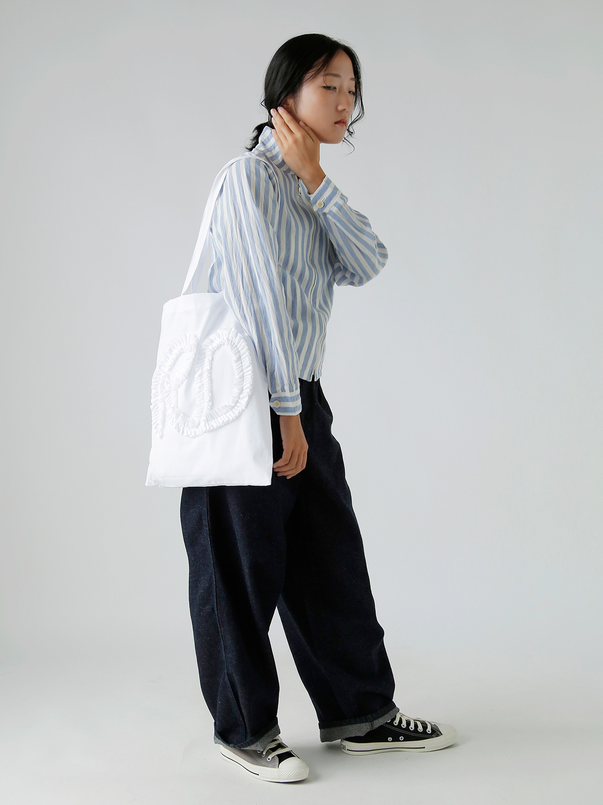 R & D.M.Co-(I[h}Ye[[)RED t GuC_[ g[g obO gRED FRILL EMBROIDERY TOTE BAGh 7625