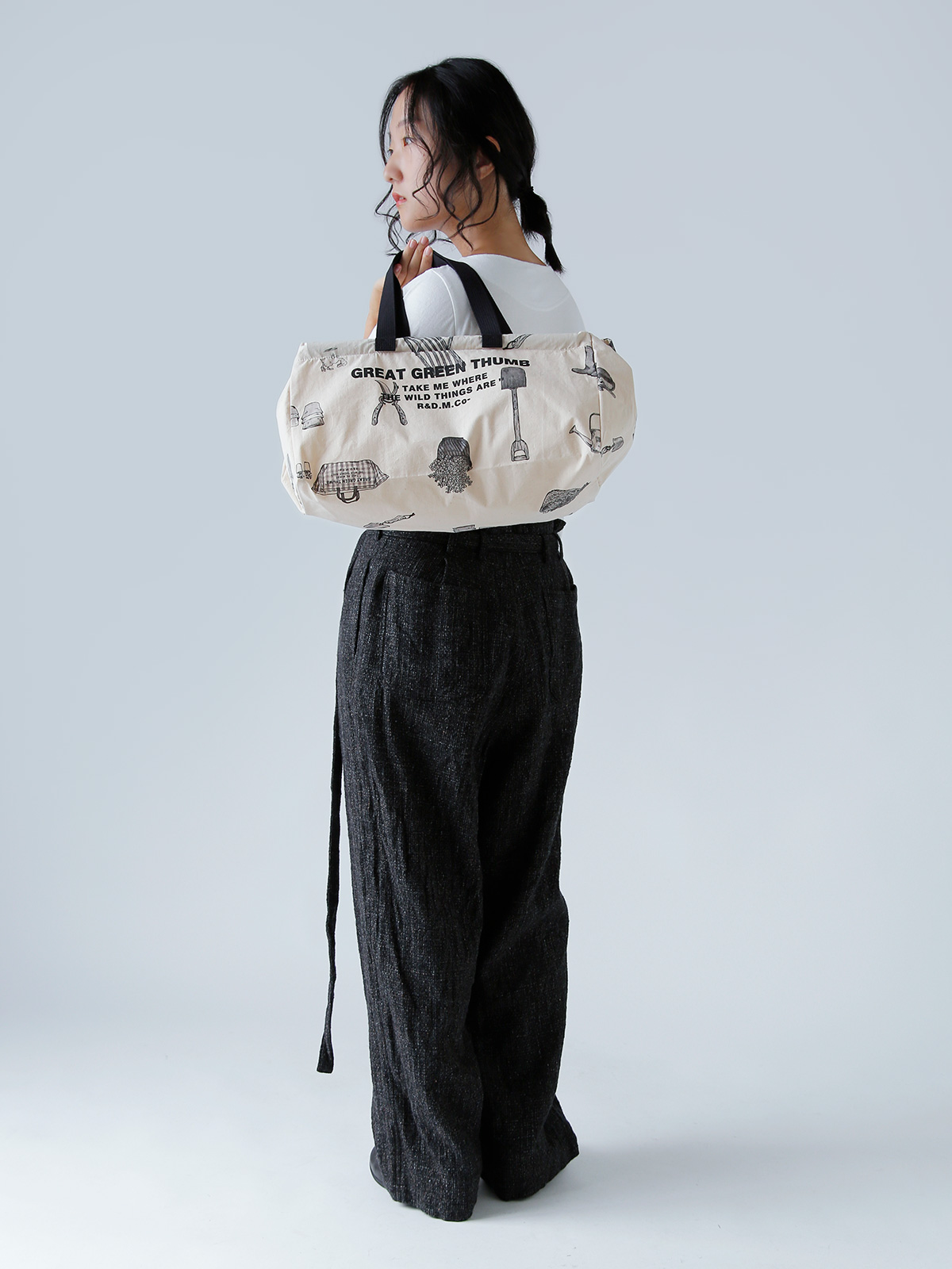 R & D.M.Co-(I[h}Ye[[)Rbg O[gO[T t[}[Pbg obO S gGREAT GREEN THUMB FLOWER MARKET BAG Sh 7642