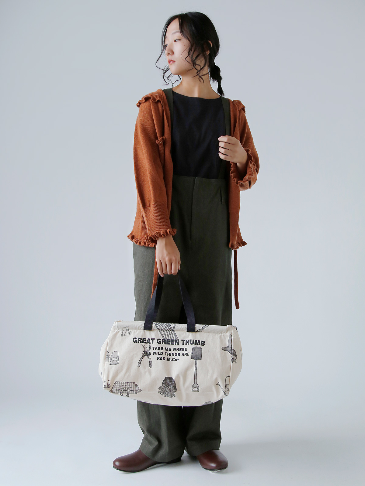 R & D.M.Co-(I[h}Ye[[)Rbg O[gO[T t[}[Pbg obO S gGREAT GREEN THUMB FLOWER MARKET BAG Sh 7642