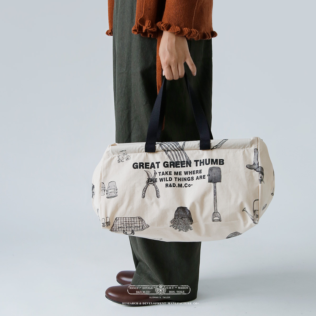 R & D.M.Co-(I[h}Ye[[)Rbg O[gO[T t[}[Pbg obO S gGREAT GREEN THUMB FLOWER MARKET BAG Sh 7642