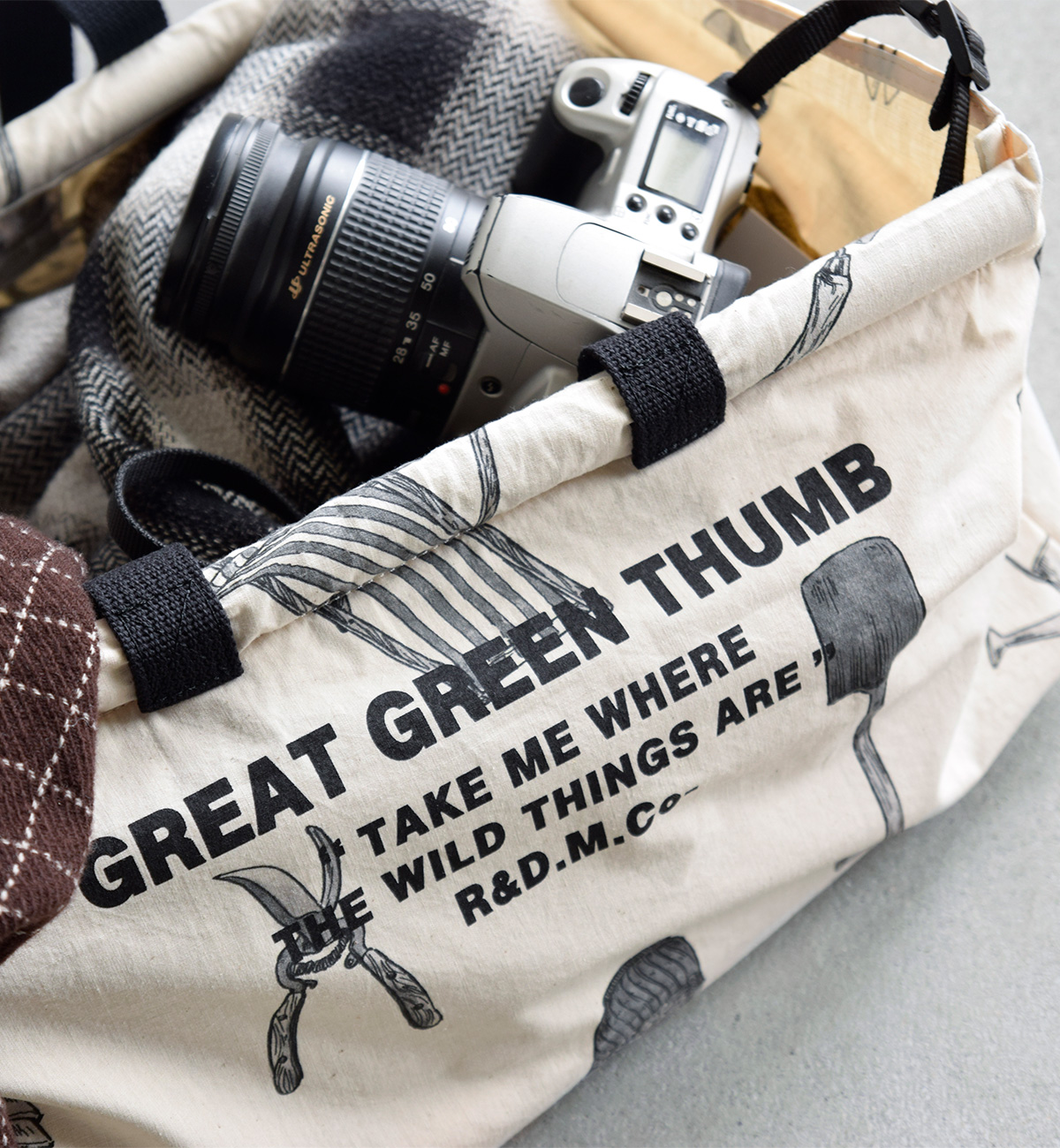 R & D.M.Co-(I[h}Ye[[)Rbg O[gO[T t[}[Pbg obO S gGREAT GREEN THUMB FLOWER MARKET BAG Sh 7642