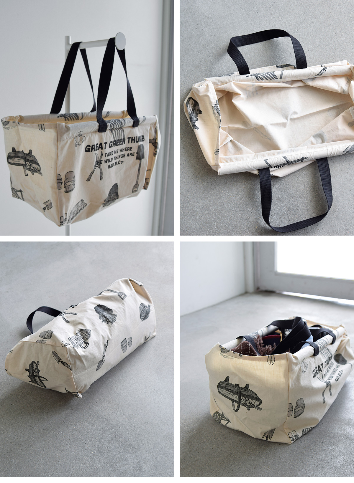 R & D.M.Co-(I[h}Ye[[)Rbg O[gO[T t[}[Pbg obO S gGREAT GREEN THUMB FLOWER MARKET BAG Sh 7642