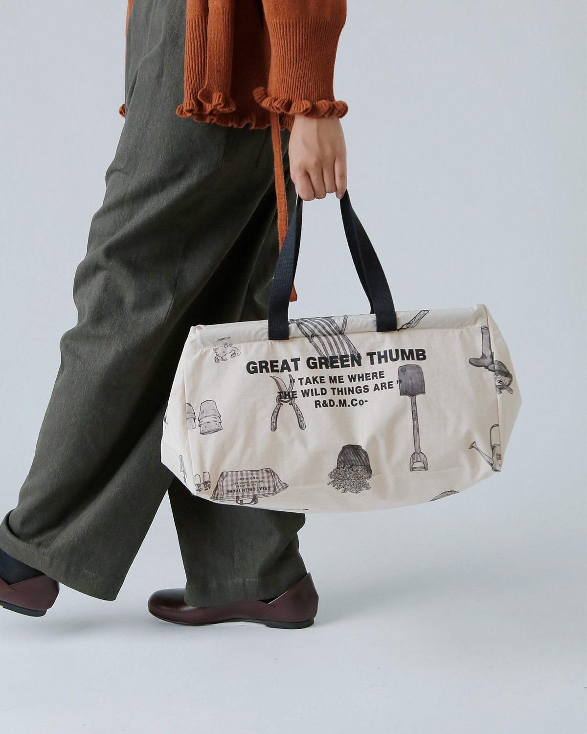 R & D.M.Co-(I[h}Ye[[)Rbg O[gO[T t[}[Pbg obO S gGREAT GREEN THUMB FLOWER MARKET BAG Sh 7642