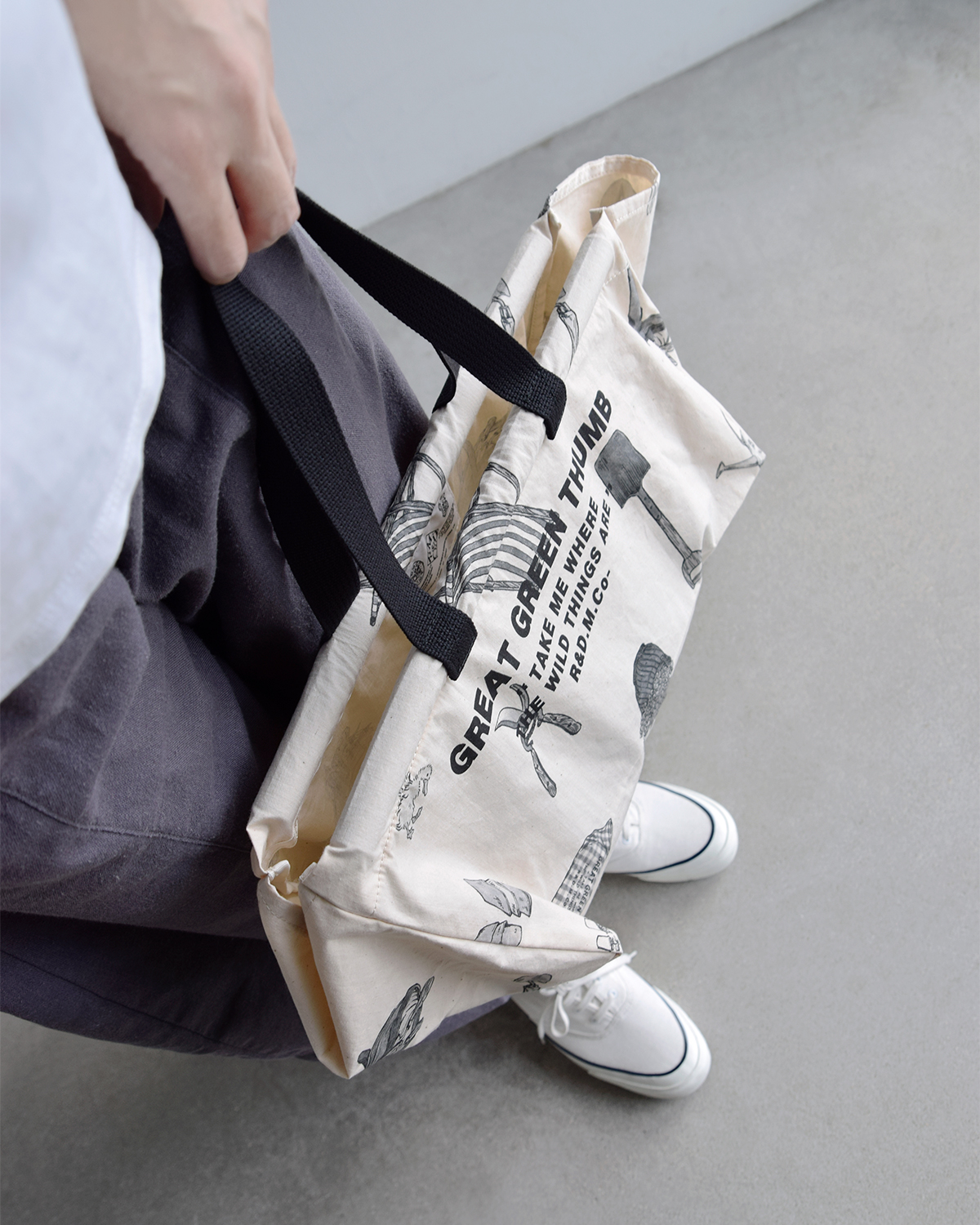 R & D.M.Co-(I[h}Ye[[)Rbg O[gO[T t[}[Pbg obO S gGREAT GREEN THUMB FLOWER MARKET BAG Sh 7642