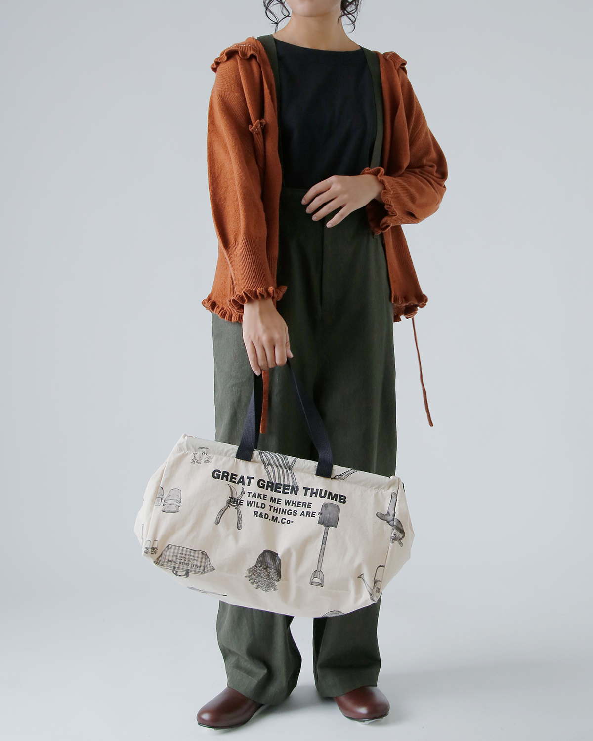 R & D.M.Co-(I[h}Ye[[)Rbg O[gO[T t[}[Pbg obO S gGREAT GREEN THUMB FLOWER MARKET BAG Sh 7642