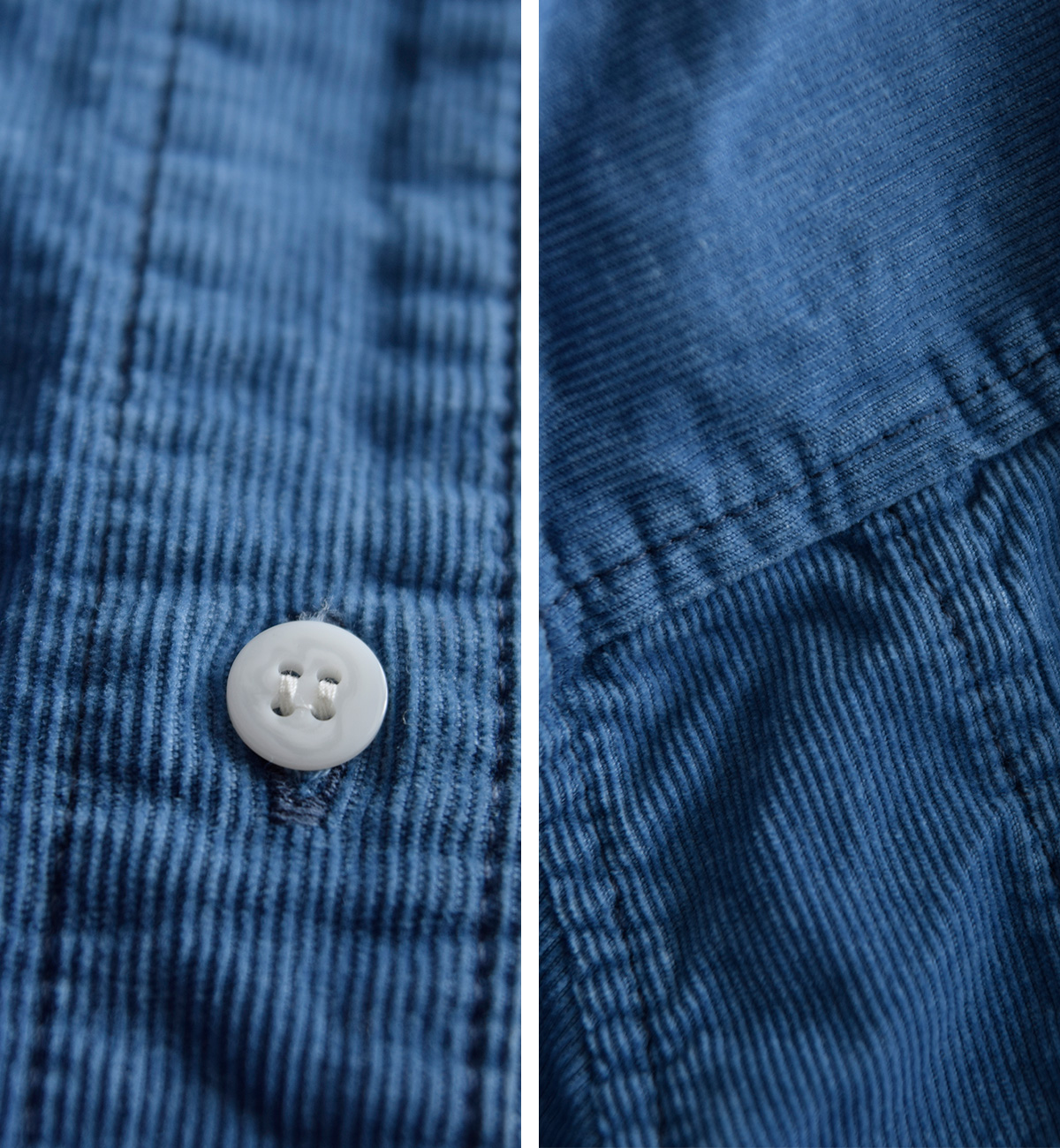 R & D.M.Co-(I[h}Ye[[)CfBS Cg R[fC tJ[ Vc gINDIGO LIGHT CORDUROY FRILL COLLAR SHIRTh 7677