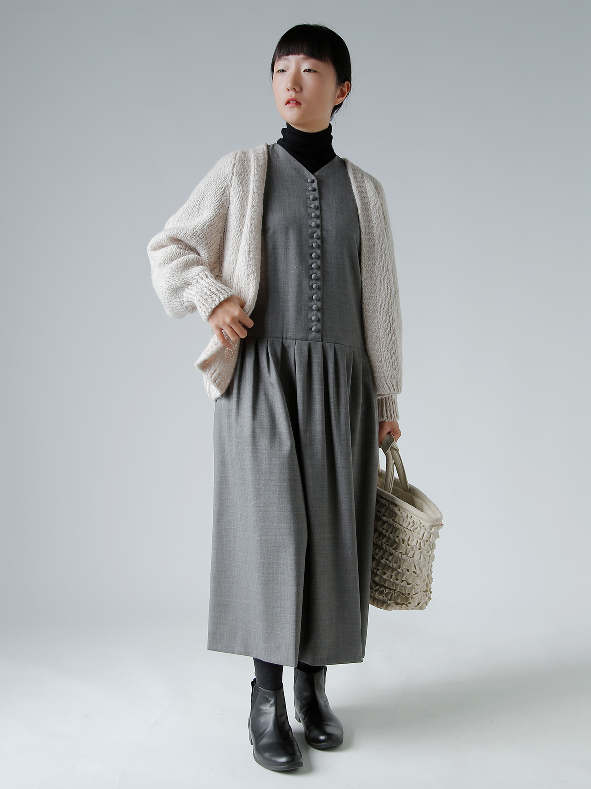 R & D.M.Co-(I[h}Ye[[)Rbg E[ t }VF obO S gC/W FRILL MARCHE BAG Sh 7706