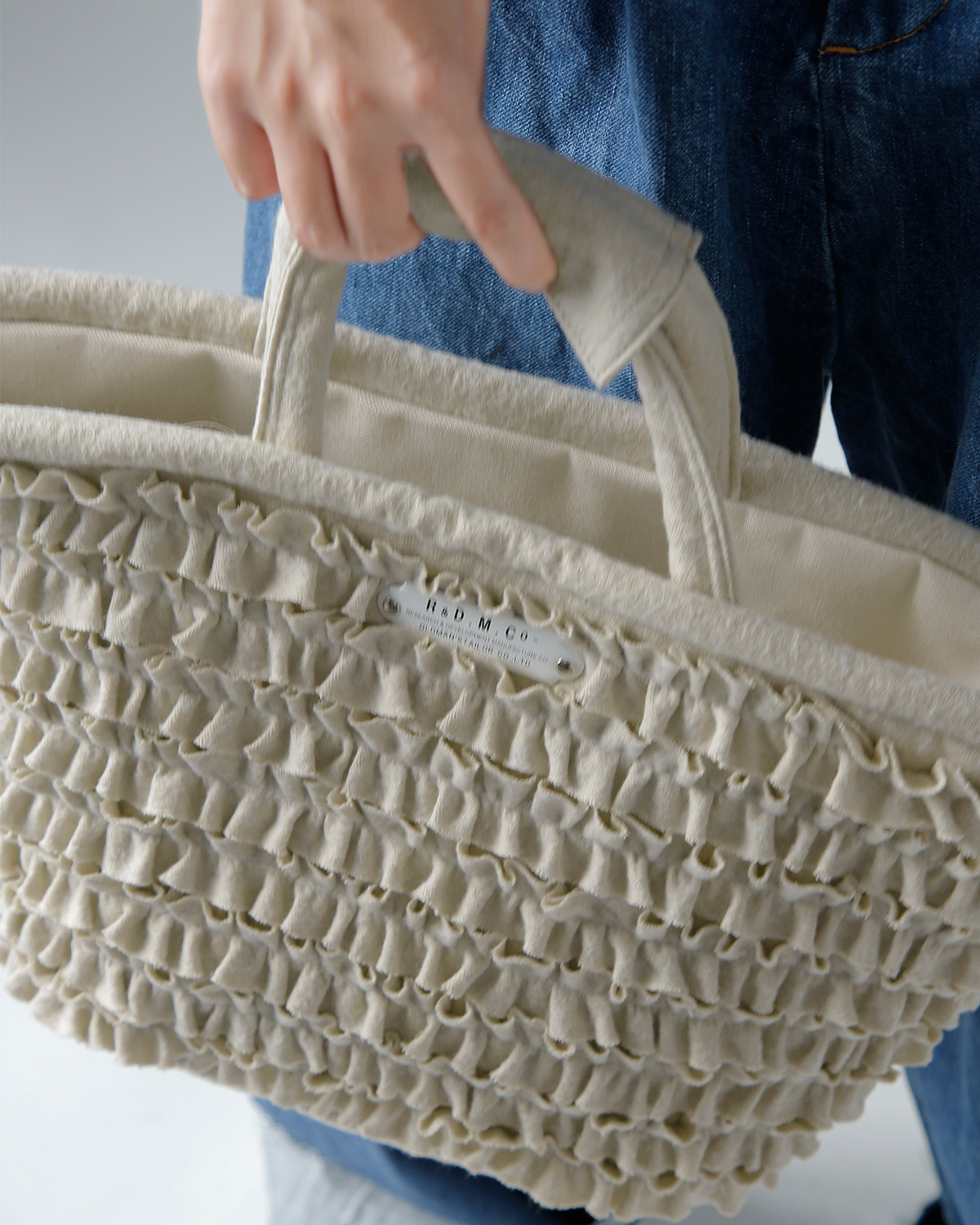 R & D.M.Co-(I[h}Ye[[)Rbg E[ t }VF obO S gC/W FRILL MARCHE BAG Sh 7706