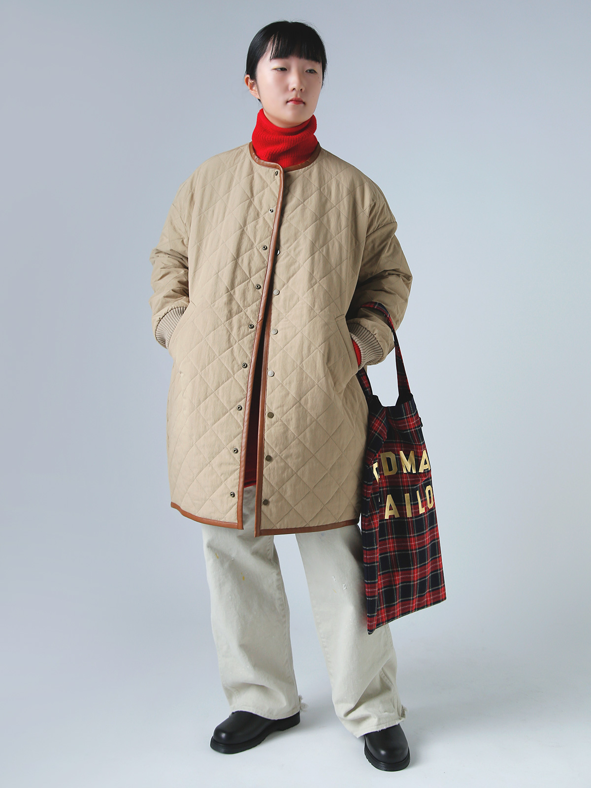 R & D.M.Co-(�I�[���h�}���Y�e�[���[)�E�H�[�^�[�v���[�t �L���e�B���O �n�[�t �R�[�g �gWATERPROOF QUILTING HALF COAT�h 7730