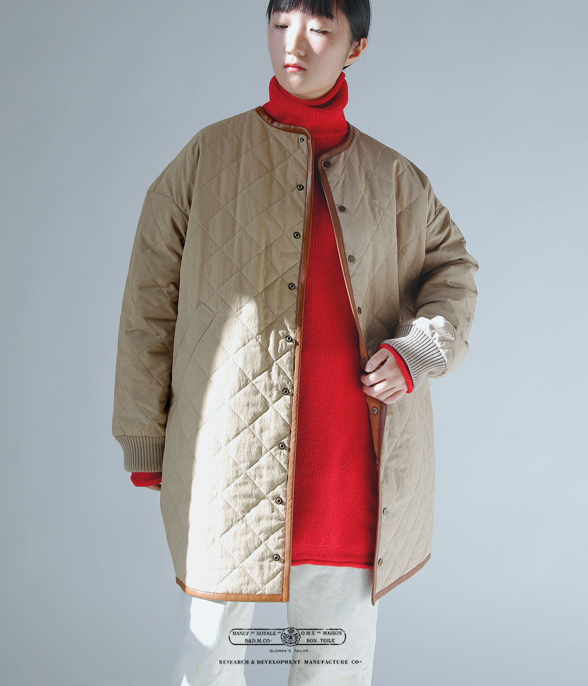 R & D.M.Co-(�I�[���h�}���Y�e�[���[)�E�H�[�^�[�v���[�t �L���e�B���O �n�[�t �R�[�g �gWATERPROOF QUILTING HALF COAT�h 7730