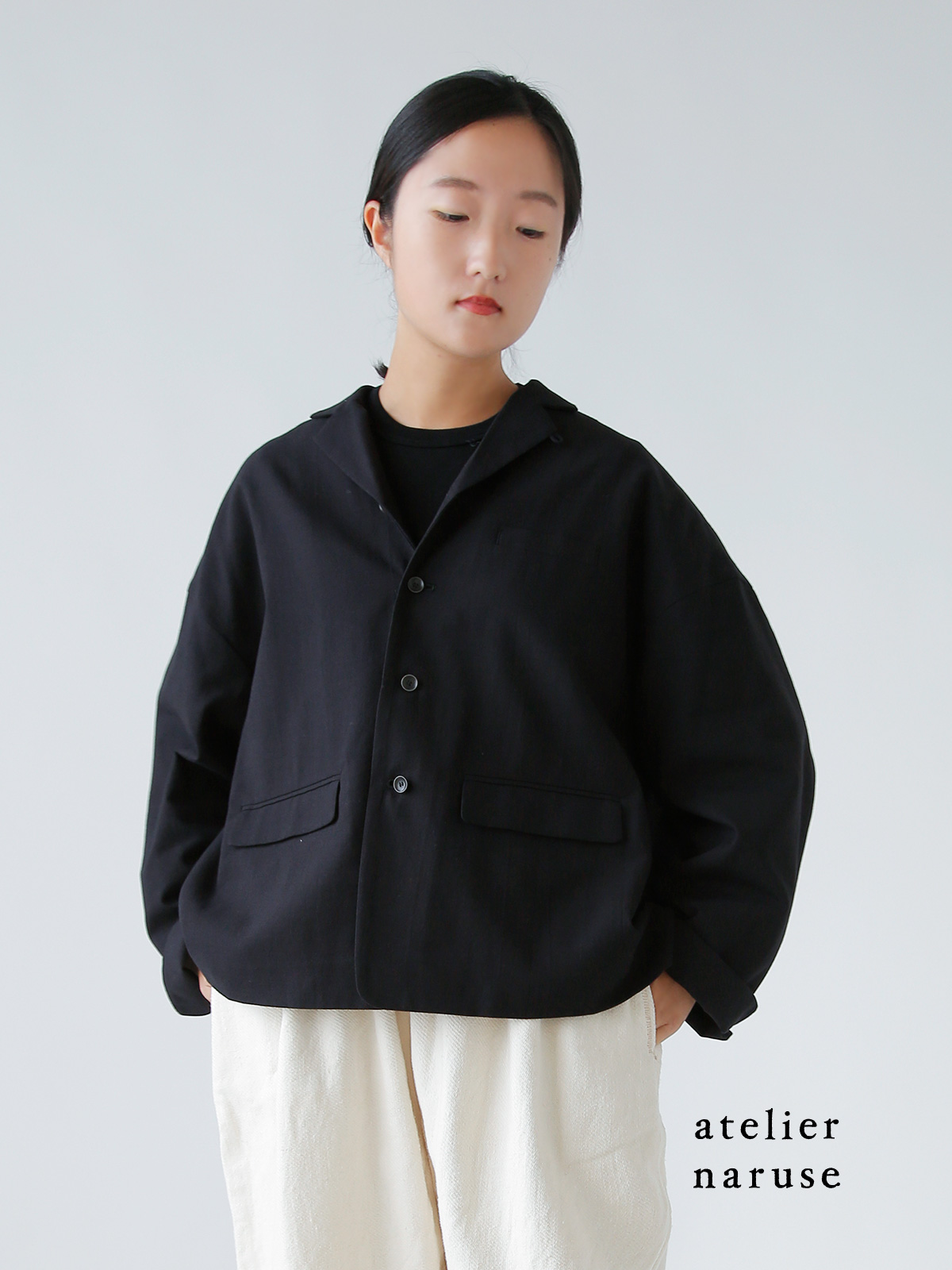 アトリエナルセ atelier naruse ツイード　コクーンジャケット atelier naruse アトリエナルセ ツィードコクーンジャケット